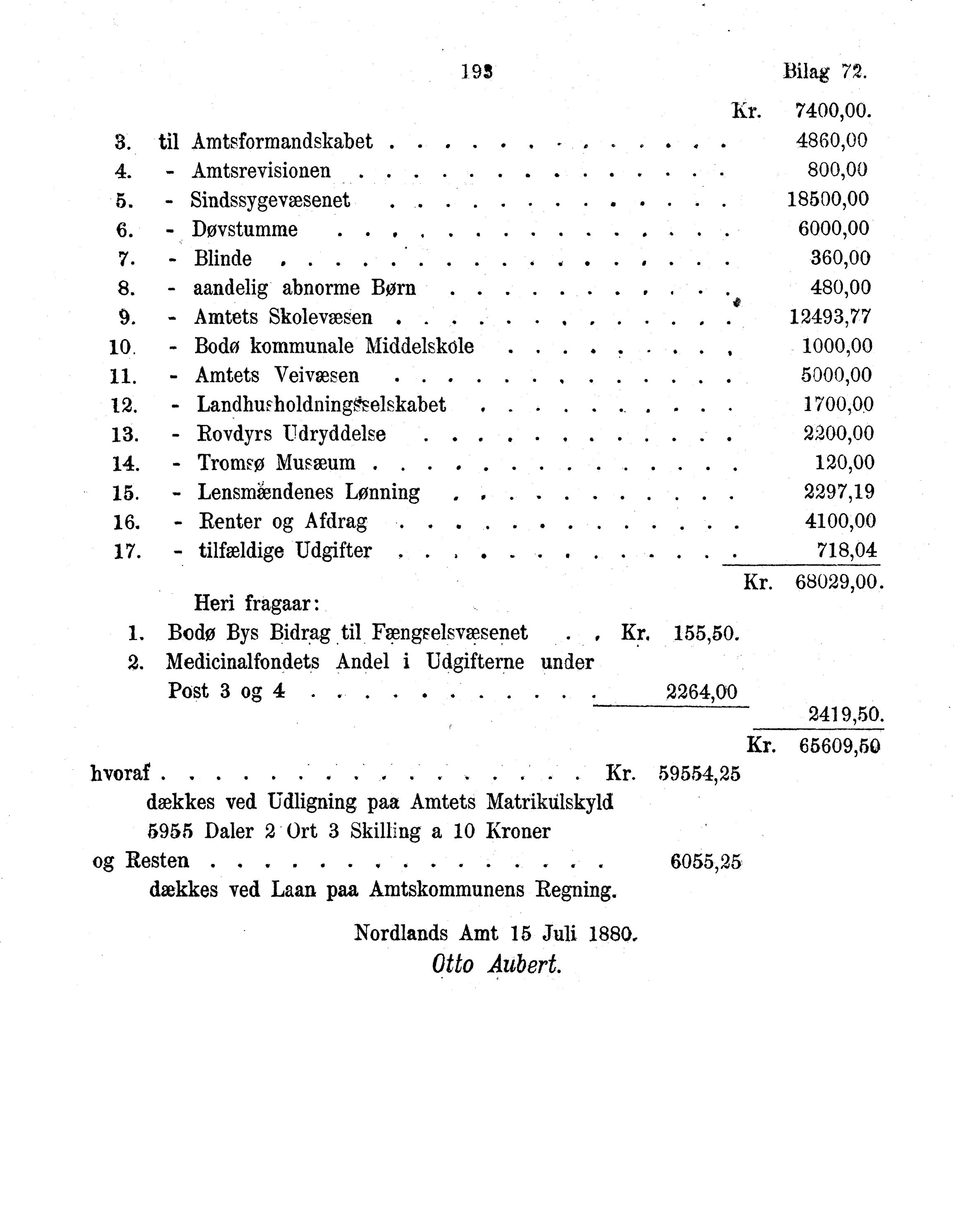 Nordland Fylkeskommune. Fylkestinget, AIN/NFK-17/176/A/Ac/L0013: Fylkestingsforhandlinger 1880, 1880