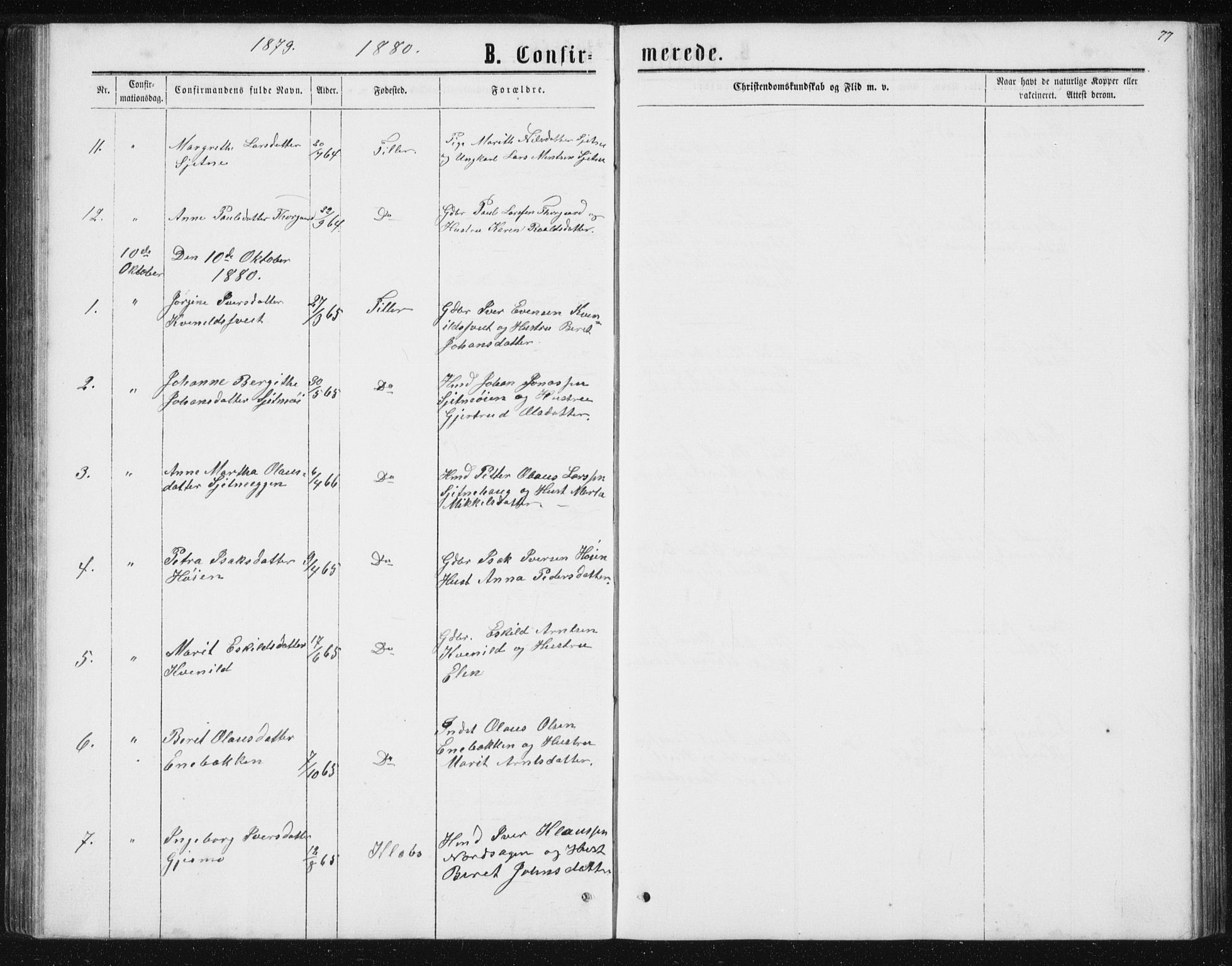 Ministerialprotokoller, klokkerbøker og fødselsregistre - Sør-Trøndelag, SAT/A-1456/621/L0459: Parish register (copy) no. 621C02, 1866-1895, p. 77