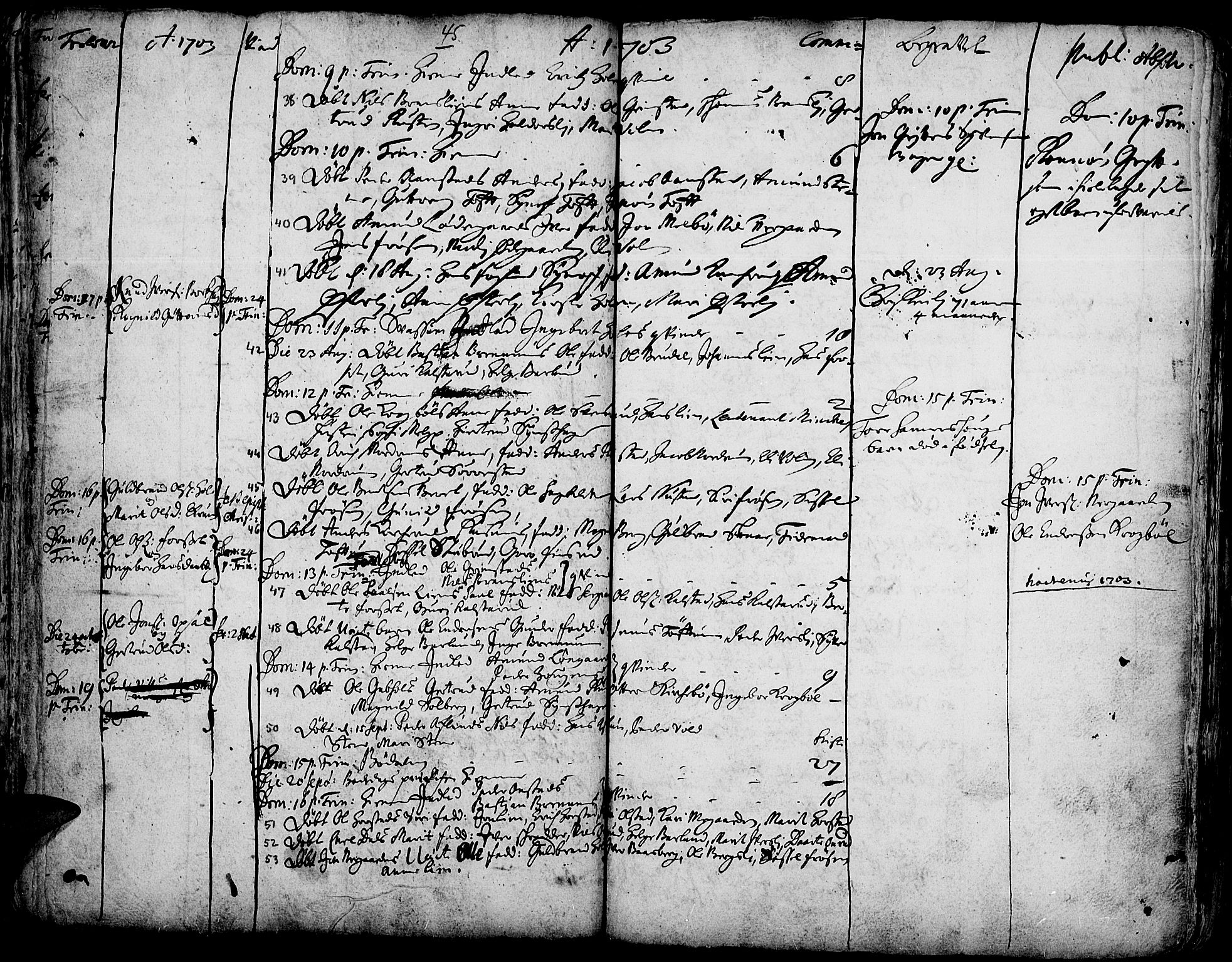 Gausdal prestekontor, AV/SAH-PREST-090/H/Ha/Haa/L0001: Parish register (official) no. 1, 1693-1728, p. 45