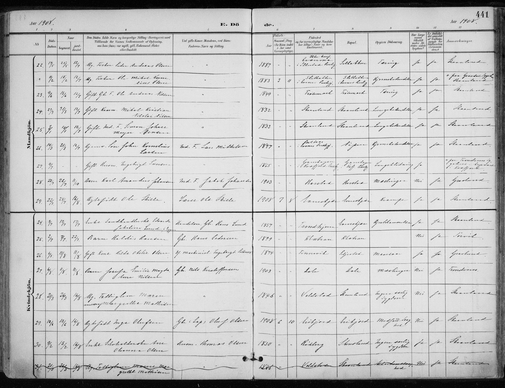 Trondenes sokneprestkontor, SATØ/S-1319/H/Ha/L0017kirke: Parish register (official) no. 17, 1899-1908, p. 441