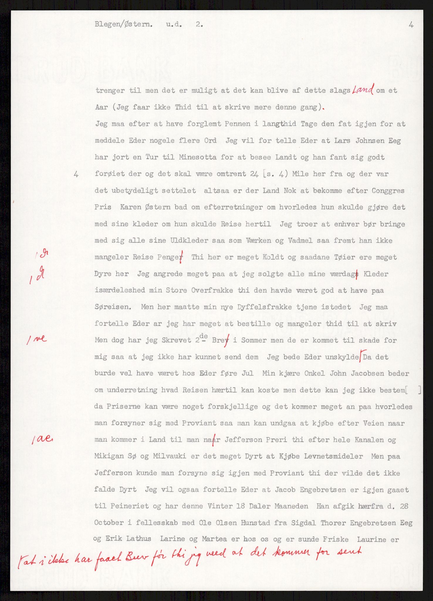 Samlinger til kildeutgivelse, Amerikabrevene, AV/RA-EA-4057/F/L0004: Innlån fra Akershus: Amundsenarkivet - Breen, 1838-1914, p. 97