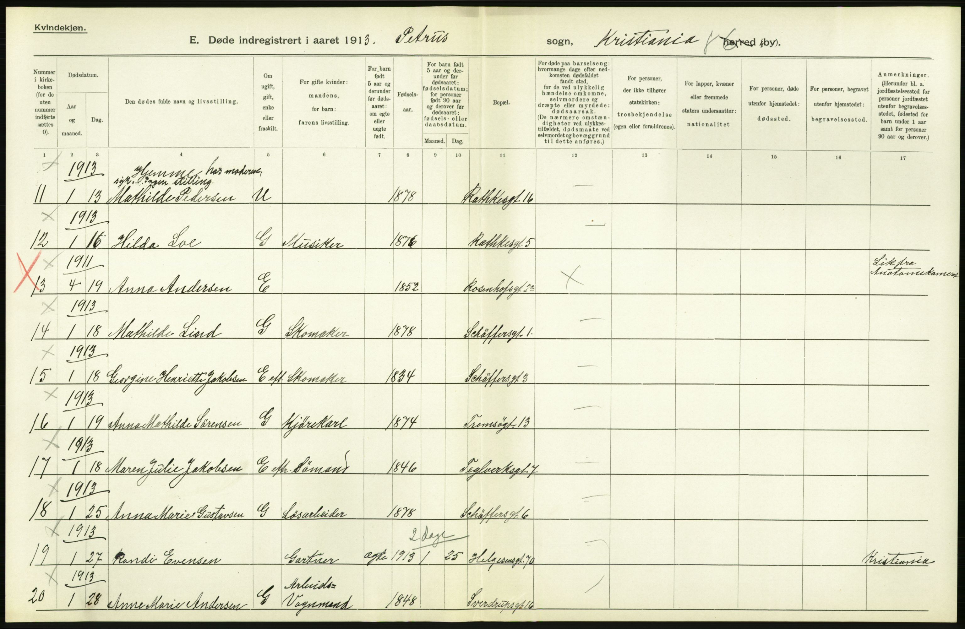 Statistisk sentralbyrå, Sosiodemografiske emner, Befolkning, AV/RA-S-2228/D/Df/Dfb/Dfbc/L0009: Kristiania: Døde., 1913, p. 554