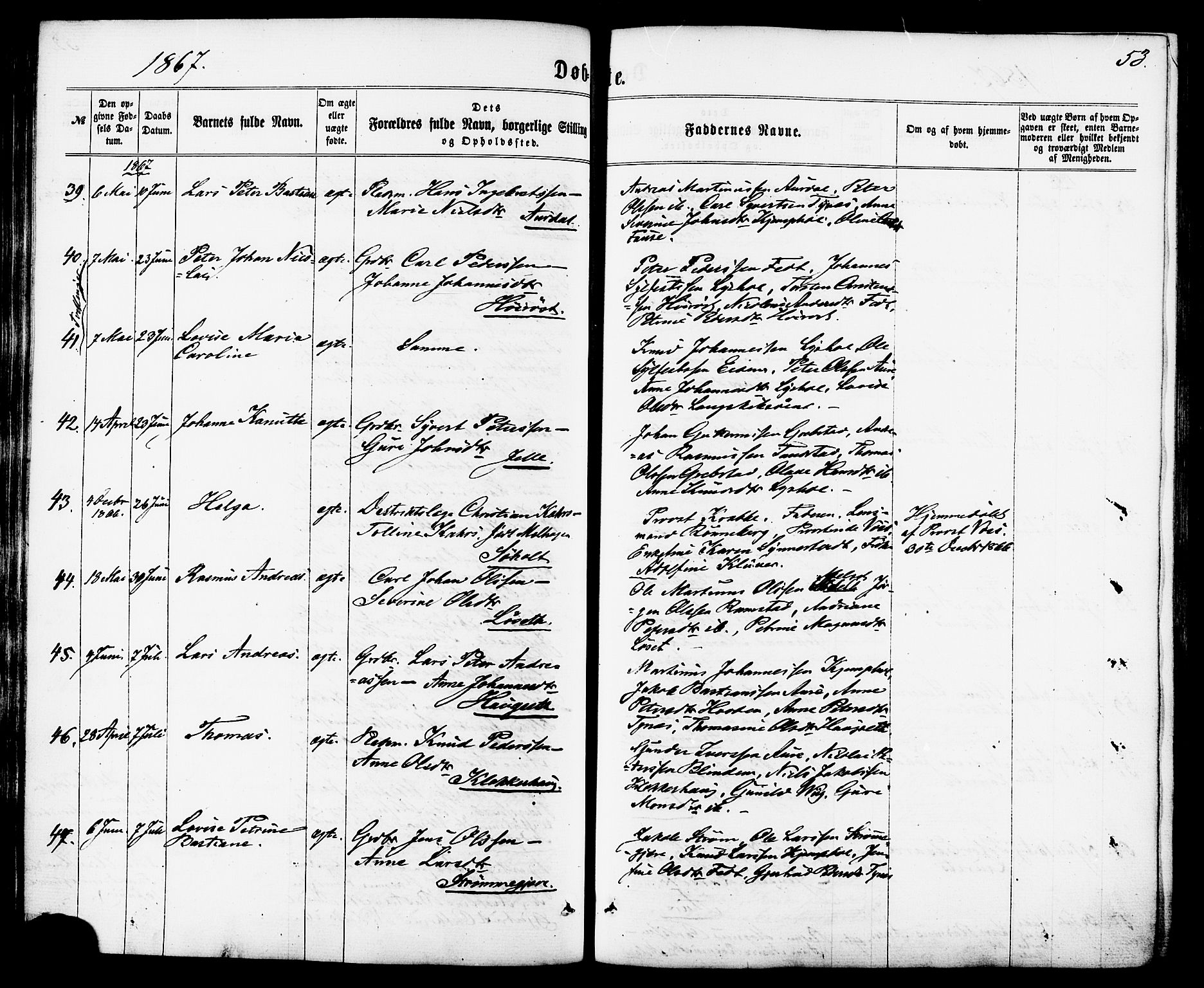 Ministerialprotokoller, klokkerbøker og fødselsregistre - Møre og Romsdal, AV/SAT-A-1454/522/L0314: Parish register (official) no. 522A09, 1863-1877, p. 53