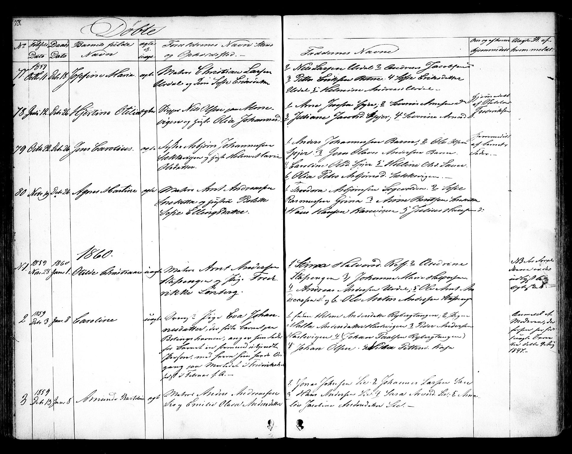 Hvaler prestekontor Kirkebøker, AV/SAO-A-2001/F/Fa/L0006: Parish register (official) no. I 6, 1846-1863, p. 78