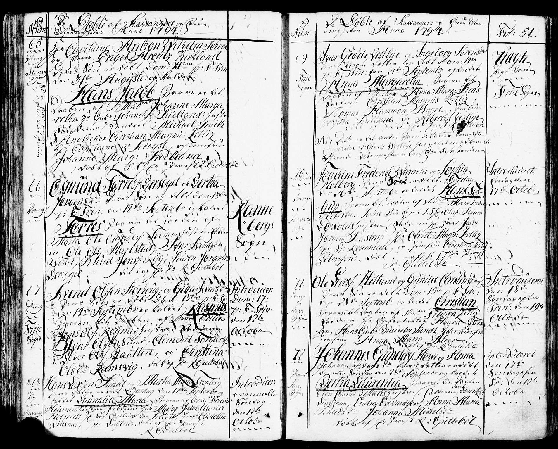 Domkirken sokneprestkontor, AV/SAST-A-101812/001/30/30BB/L0007: Parish register (copy) no. B 7, 1791-1813, p. 51