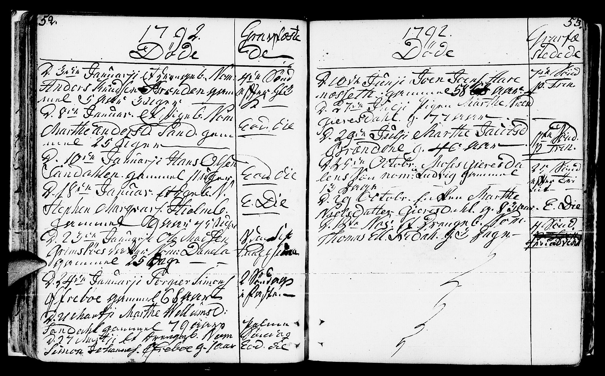 Jølster sokneprestembete, AV/SAB-A-80701/H/Haa/Haaa/L0005: Parish register (official) no. A 5, 1790-1821, p. 52-53