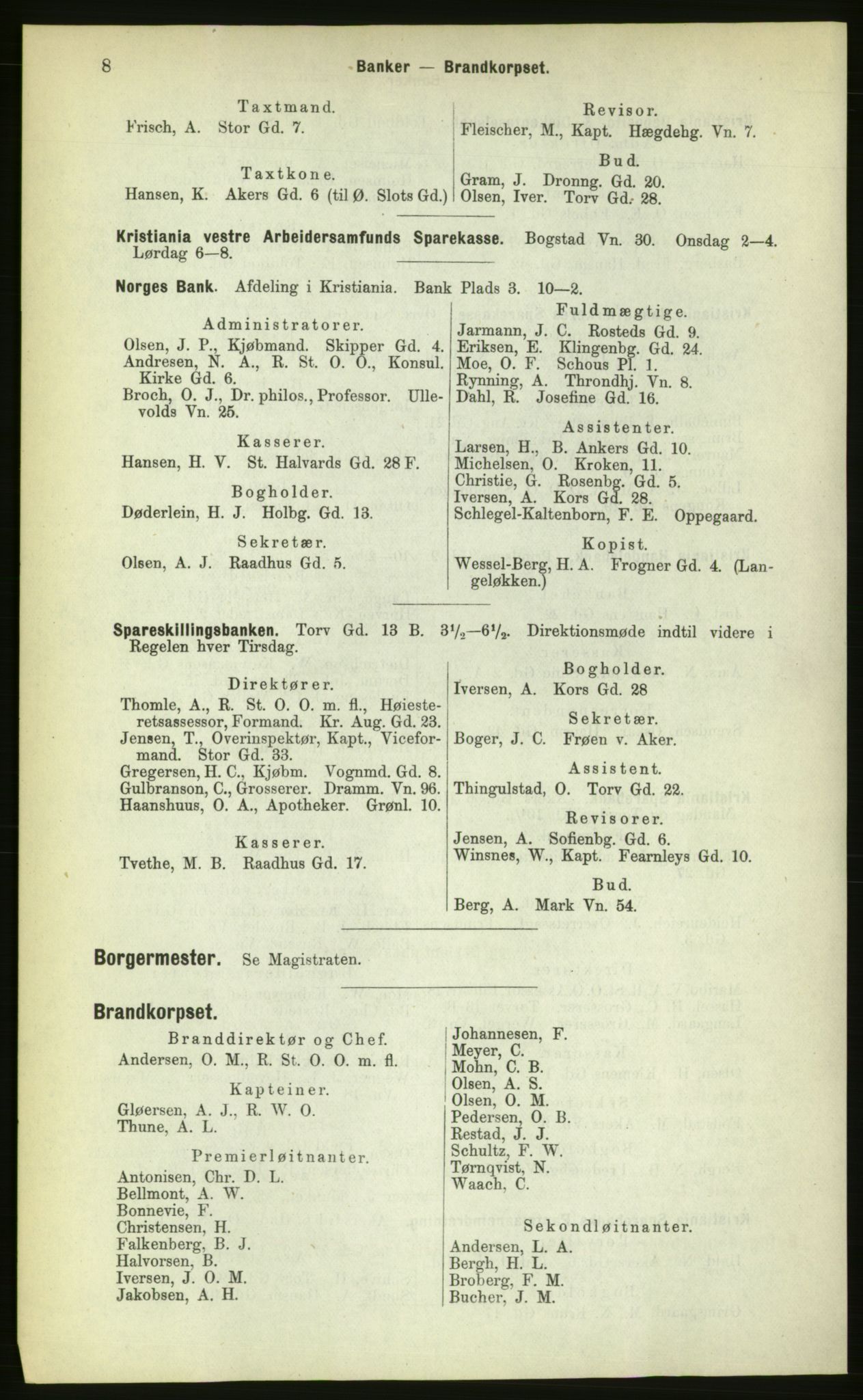 Kristiania/Oslo adressebok, PUBL/-, 1883, p. 8