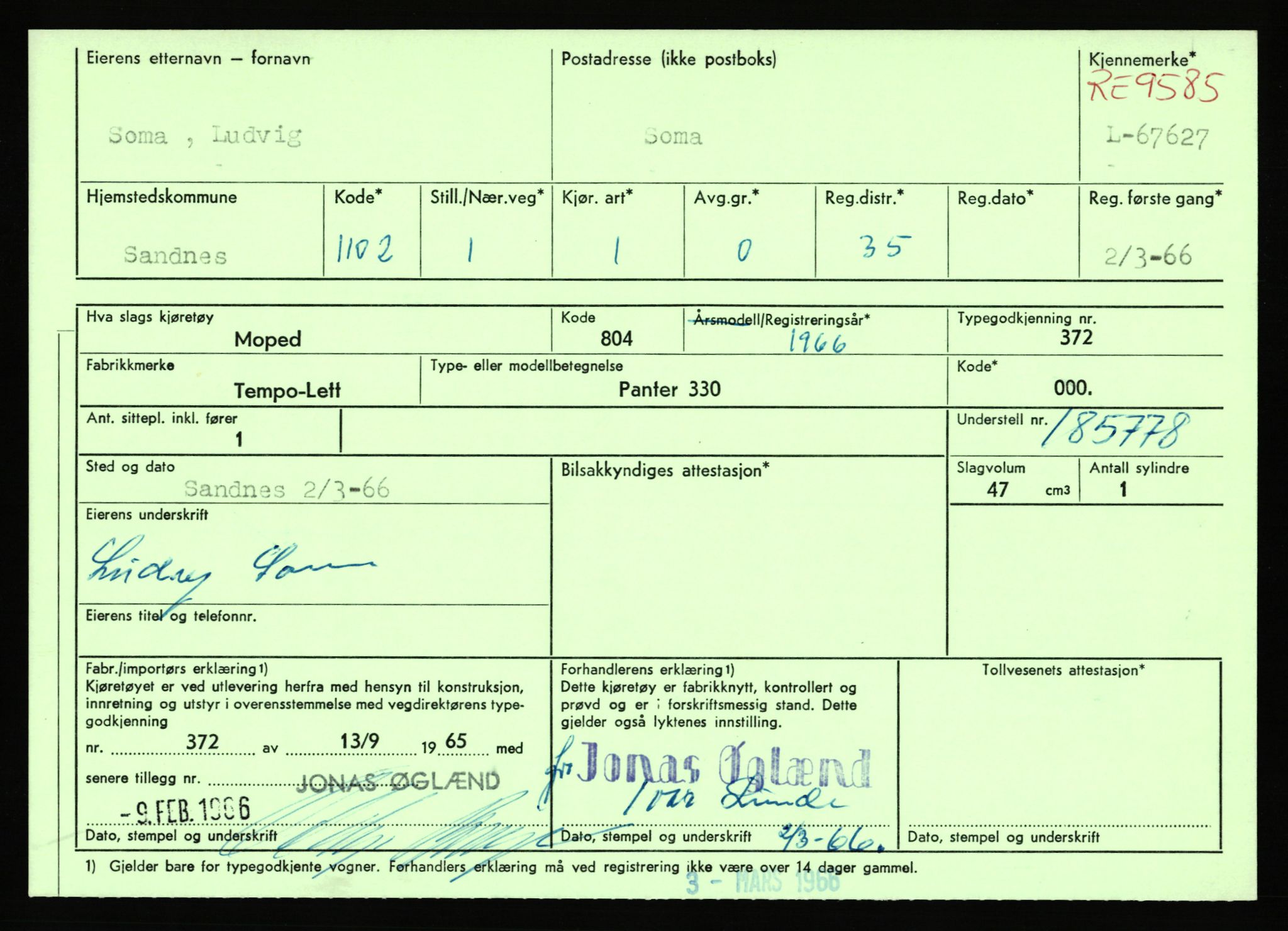 Stavanger trafikkstasjon, AV/SAST-A-101942/0/F/L0065: L-65400 - L-67649, 1930-1971, p. 1953