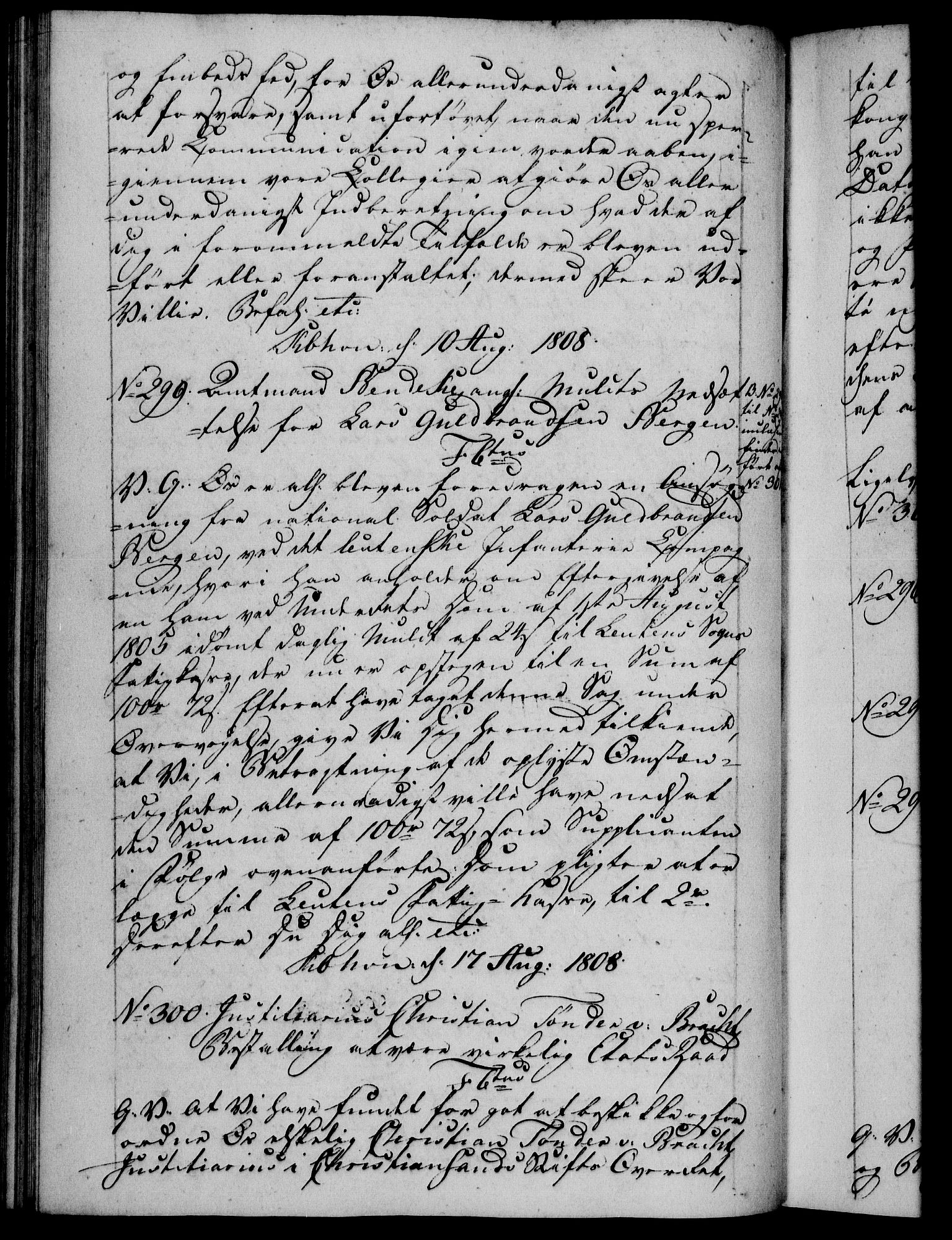 Danske Kanselli 1800-1814, RA/EA-3024/H/Hf/Hfb/Hfba/L0004: Registranter, 1808-1810, p. 73b
