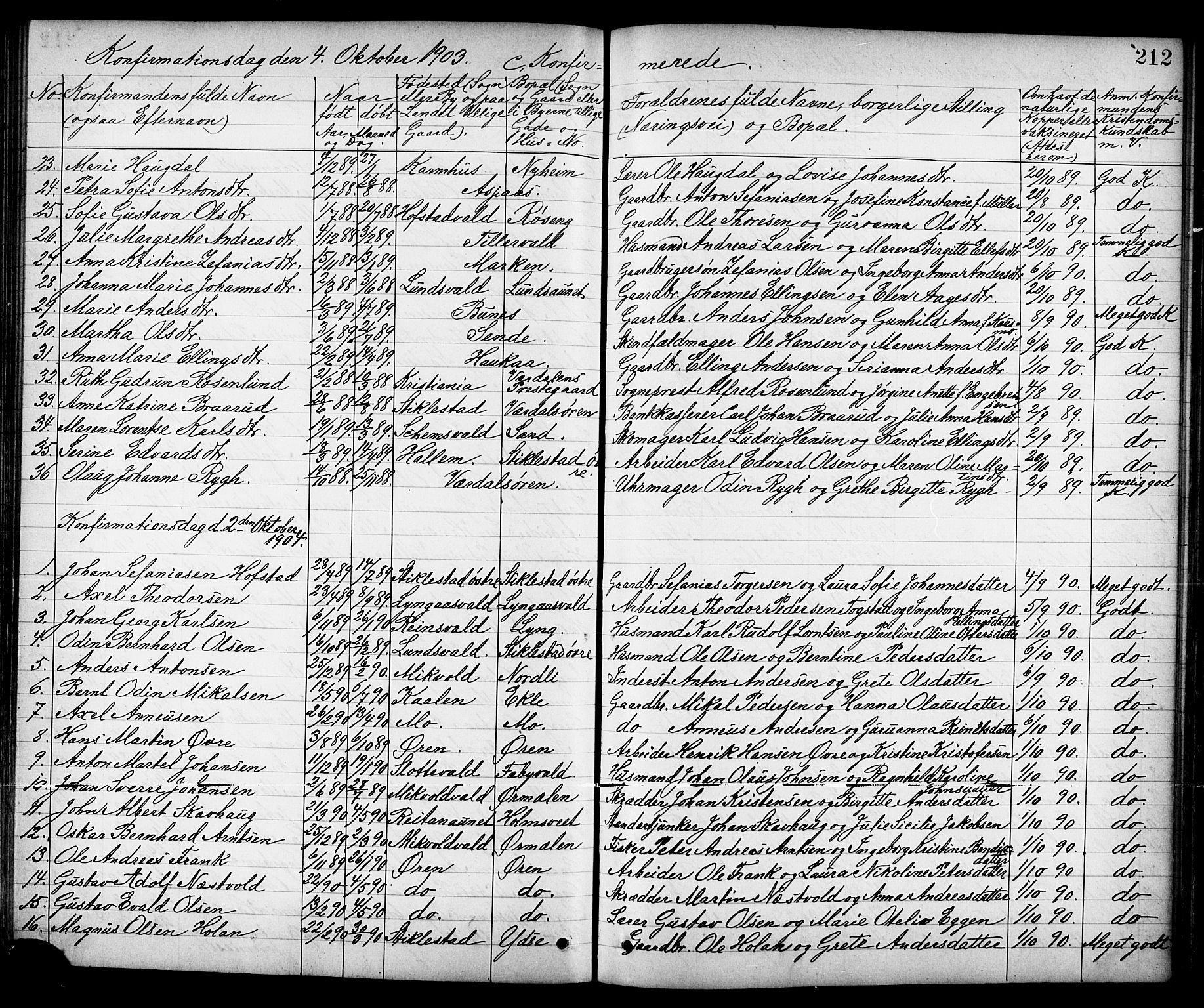 Ministerialprotokoller, klokkerbøker og fødselsregistre - Nord-Trøndelag, SAT/A-1458/723/L0257: Parish register (copy) no. 723C05, 1890-1907, p. 212