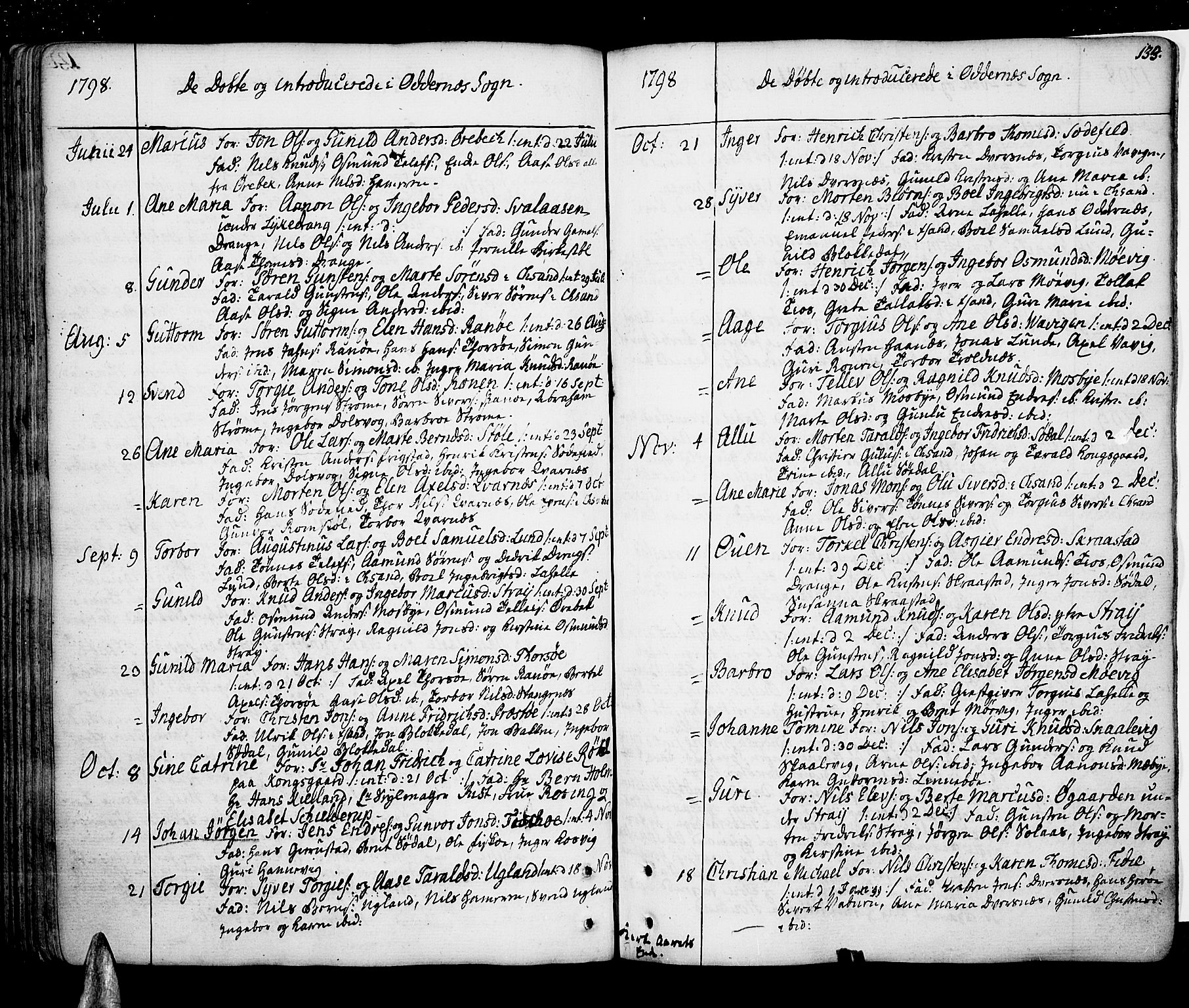 Oddernes sokneprestkontor, SAK/1111-0033/F/Fa/Faa/L0004: Parish register (official) no. A 4, 1764-1820, p. 133