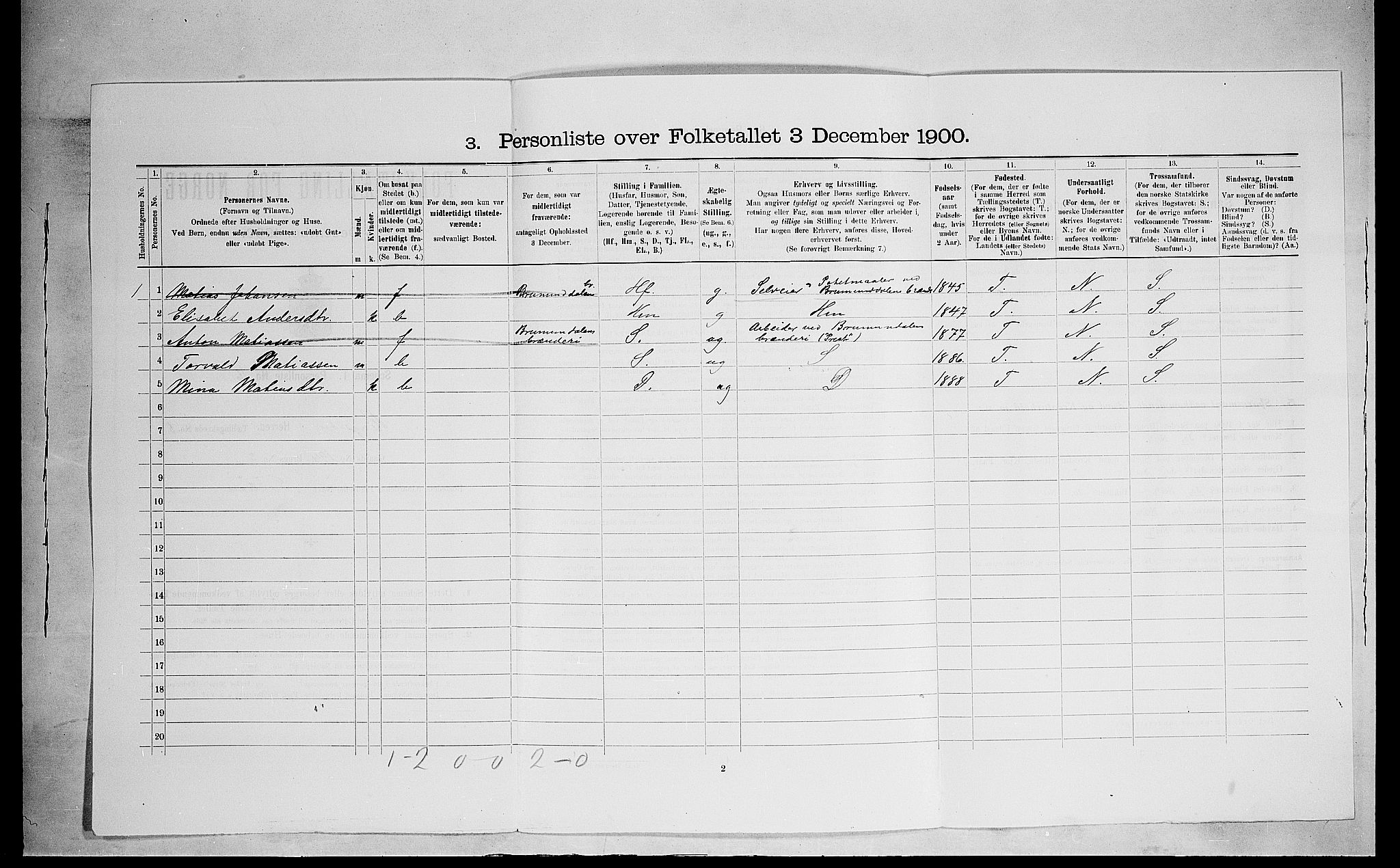 SAH, 1900 census for Ringsaker, 1900, p. 1567