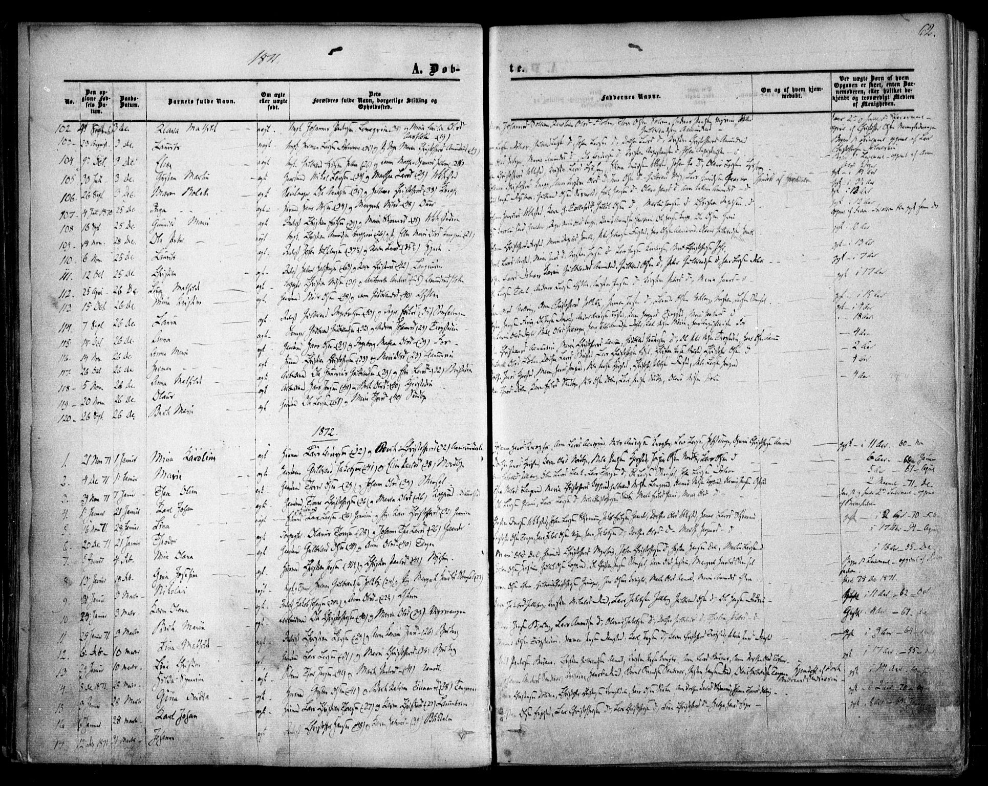 Nannestad prestekontor Kirkebøker, AV/SAO-A-10414a/F/Fa/L0012: Parish register (official) no. I 12, 1860-1872, p. 62