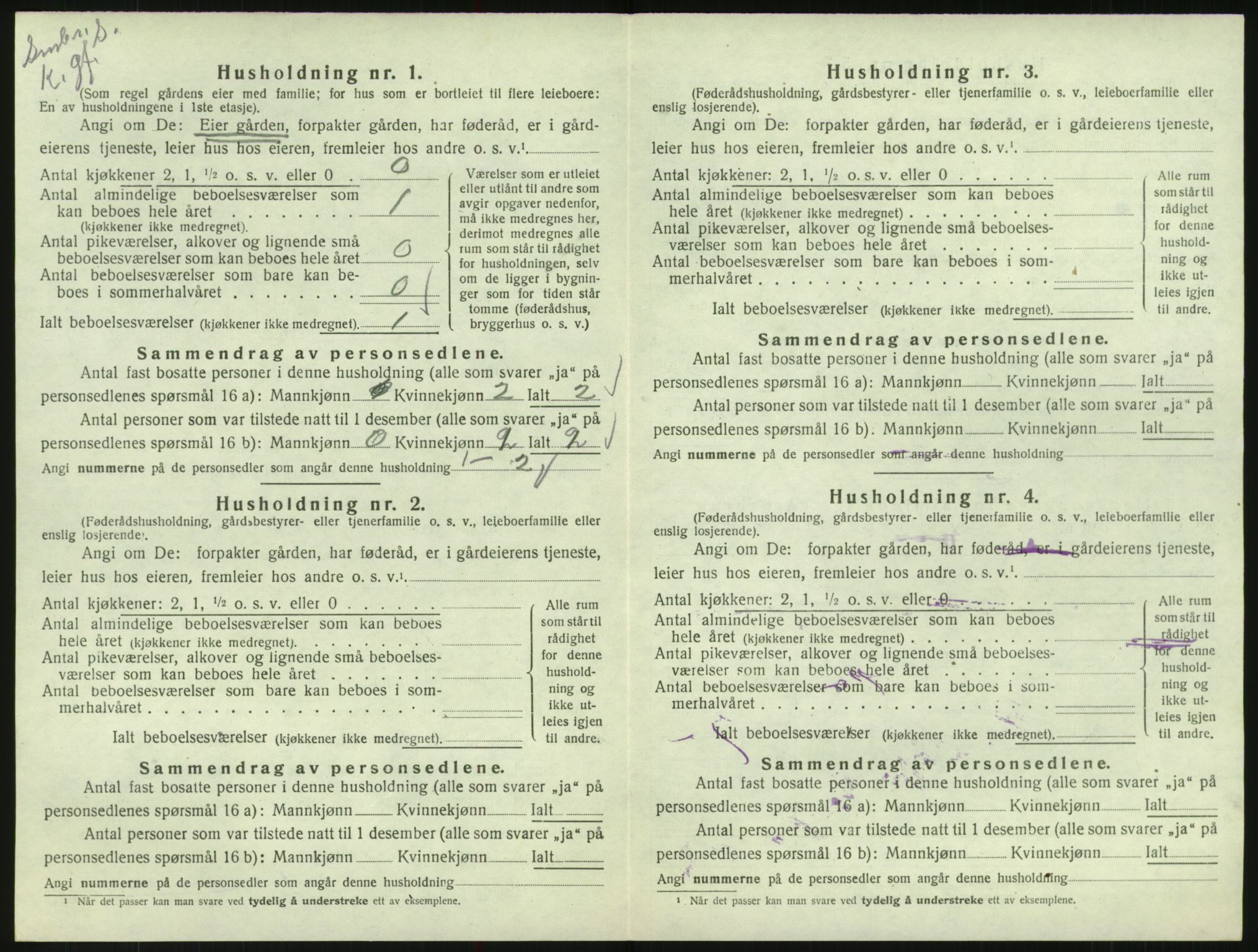 SAK, 1920 census for Bykle, 1920, p. 132