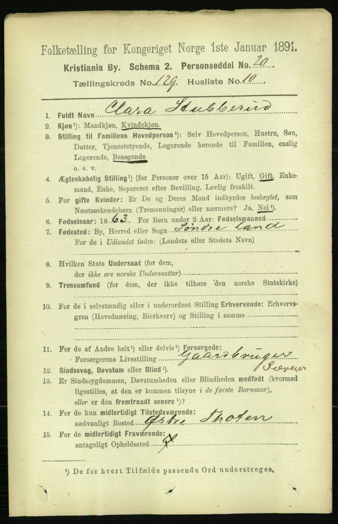 RA, 1891 census for 0301 Kristiania, 1891, p. 69456