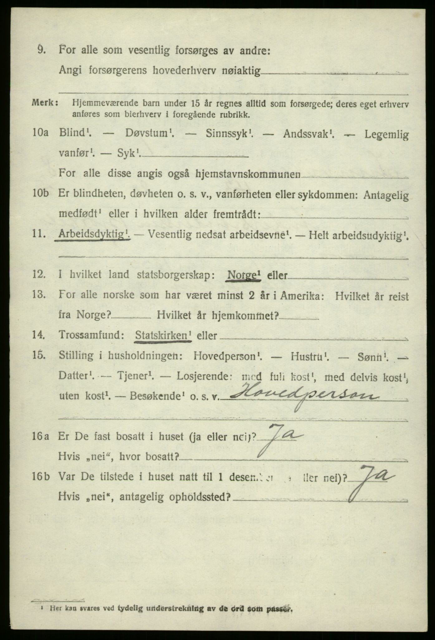 SAB, 1920 census for Innvik, 1920, p. 3892