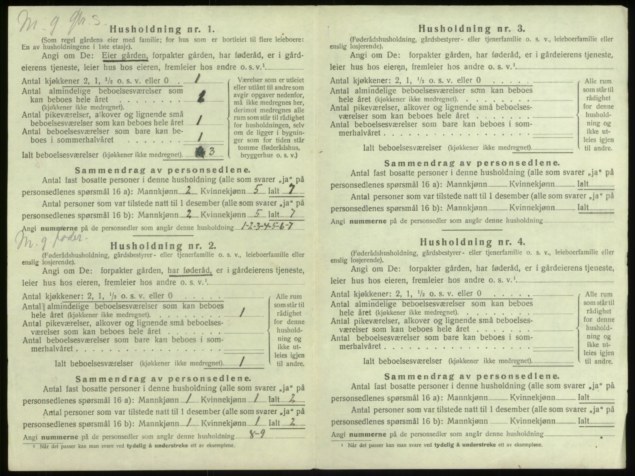 SAB, 1920 census for Manger, 1920, p. 1125