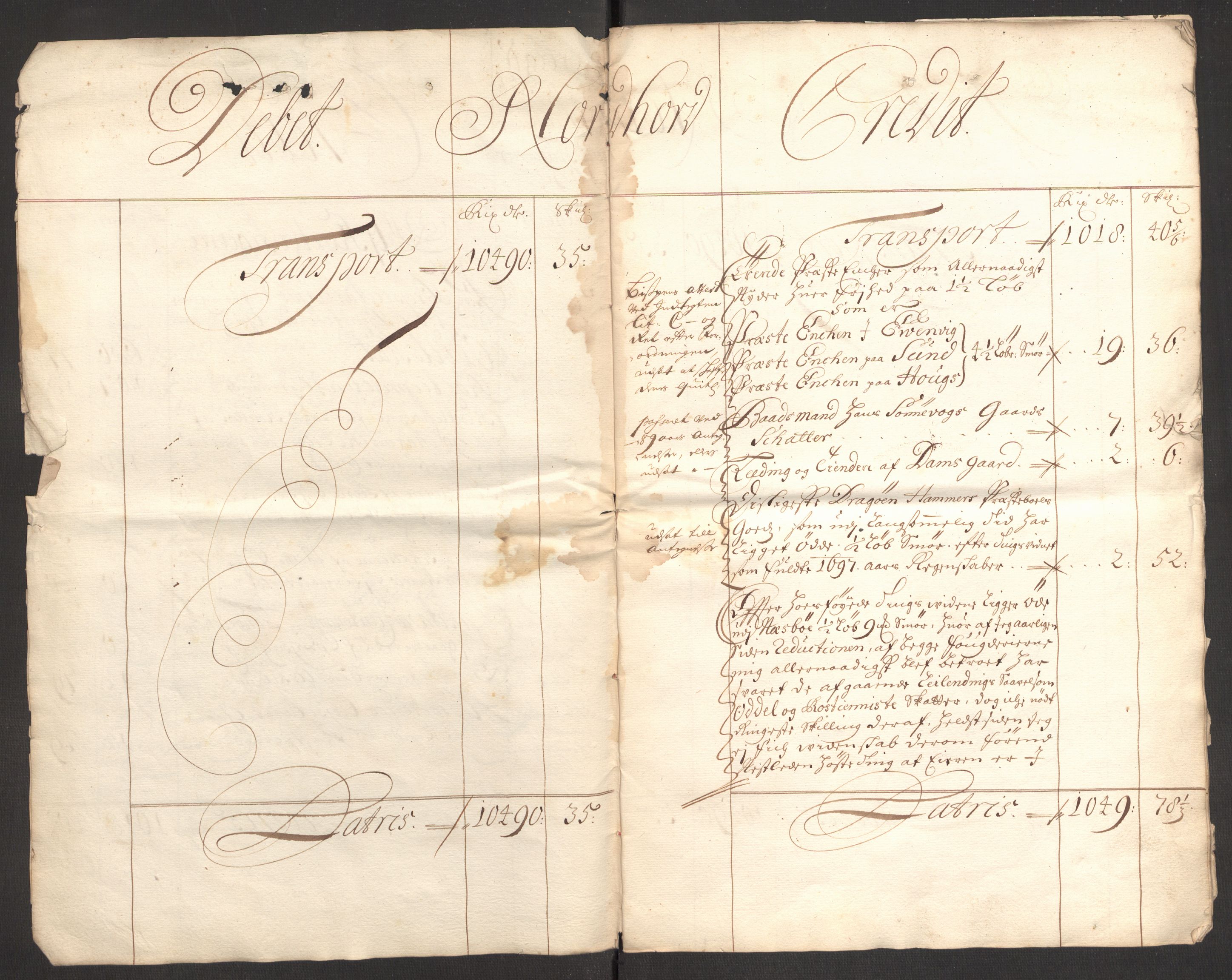 Rentekammeret inntil 1814, Reviderte regnskaper, Fogderegnskap, RA/EA-4092/R51/L3184: Fogderegnskap Nordhordland og Voss, 1698-1699, p. 5