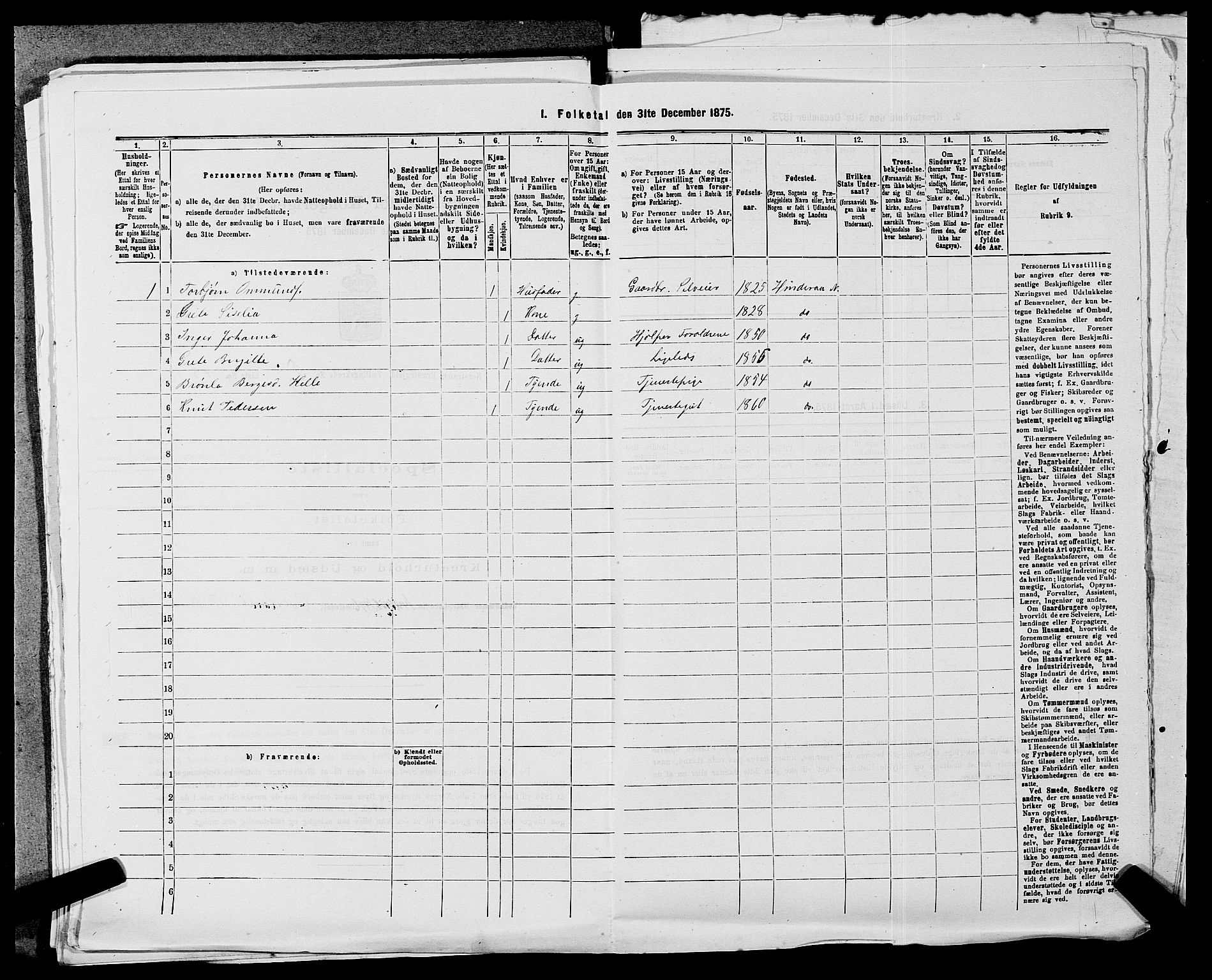 SAST, 1875 census for 1139P Nedstrand, 1875, p. 433