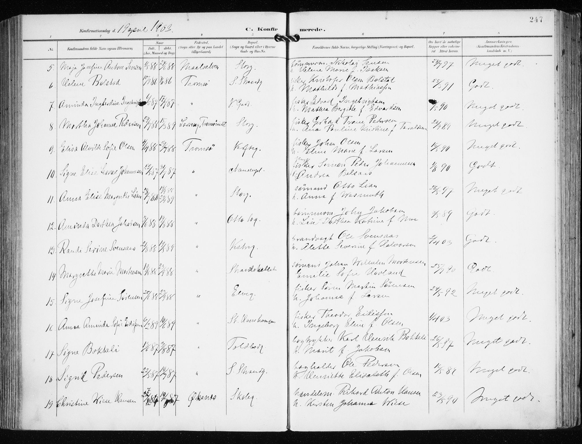 Tromsø sokneprestkontor/stiftsprosti/domprosti, SATØ/S-1343/G/Ga/L0016kirke: Parish register (official) no. 16, 1899-1906, p. 247