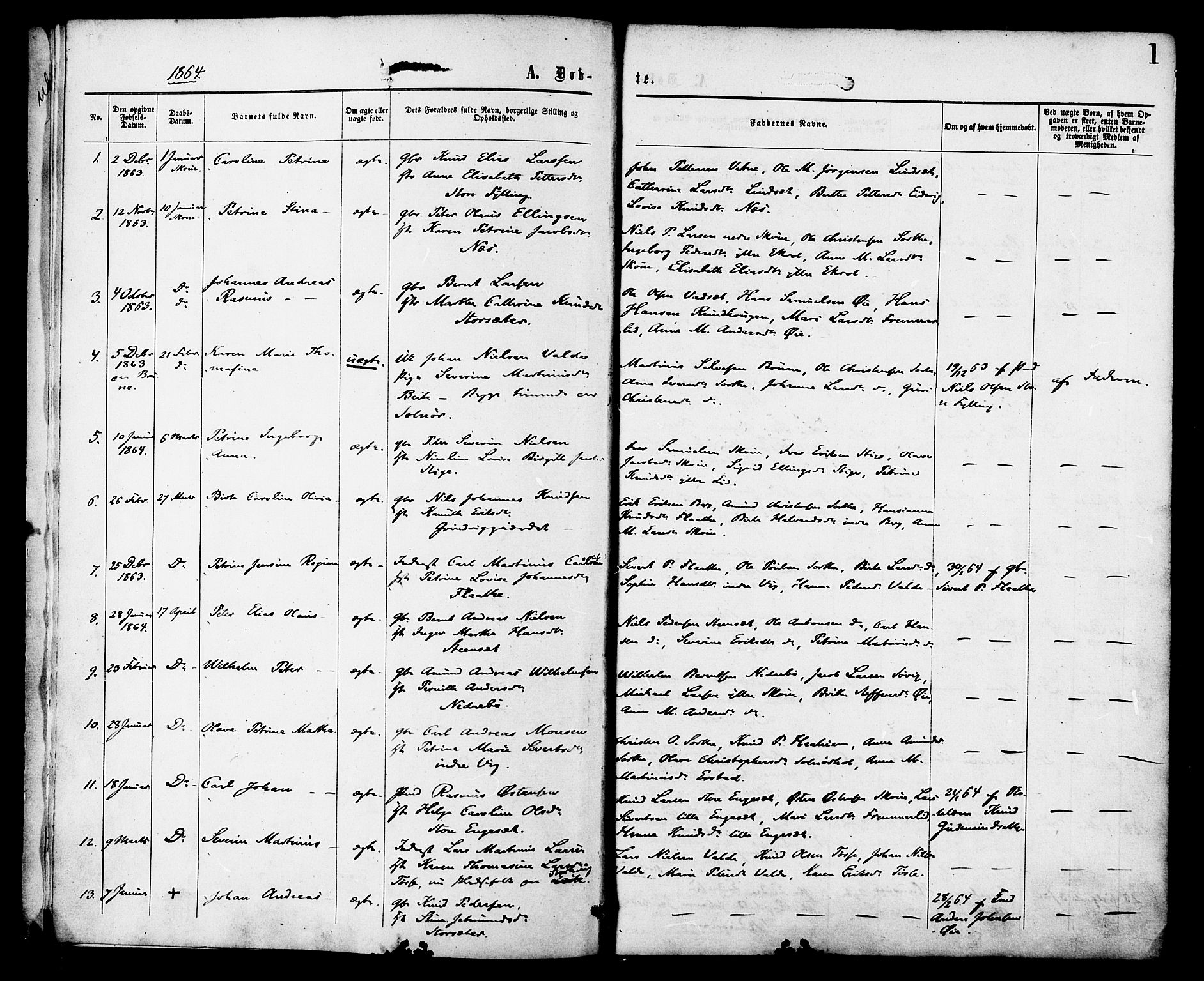 Ministerialprotokoller, klokkerbøker og fødselsregistre - Møre og Romsdal, SAT/A-1454/524/L0355: Parish register (official) no. 524A07, 1864-1879, p. 1