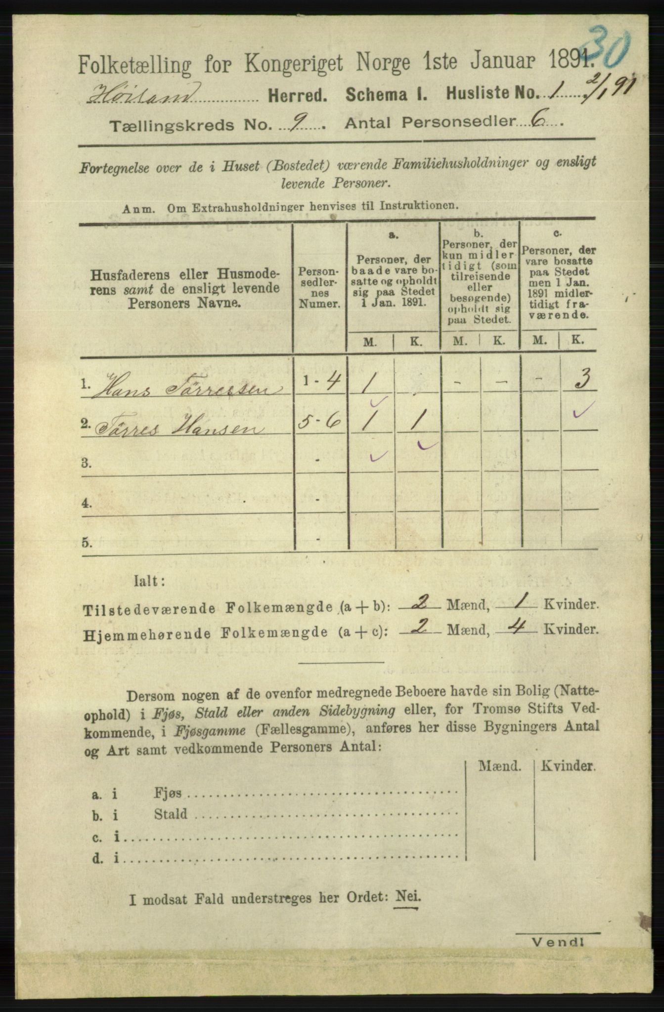 RA, 1891 census for 1123 Høyland, 1891, p. 3459