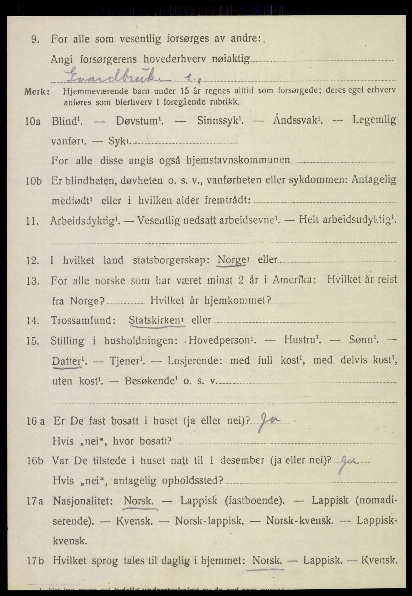 SAT, 1920 census for Alstahaug, 1920, p. 590