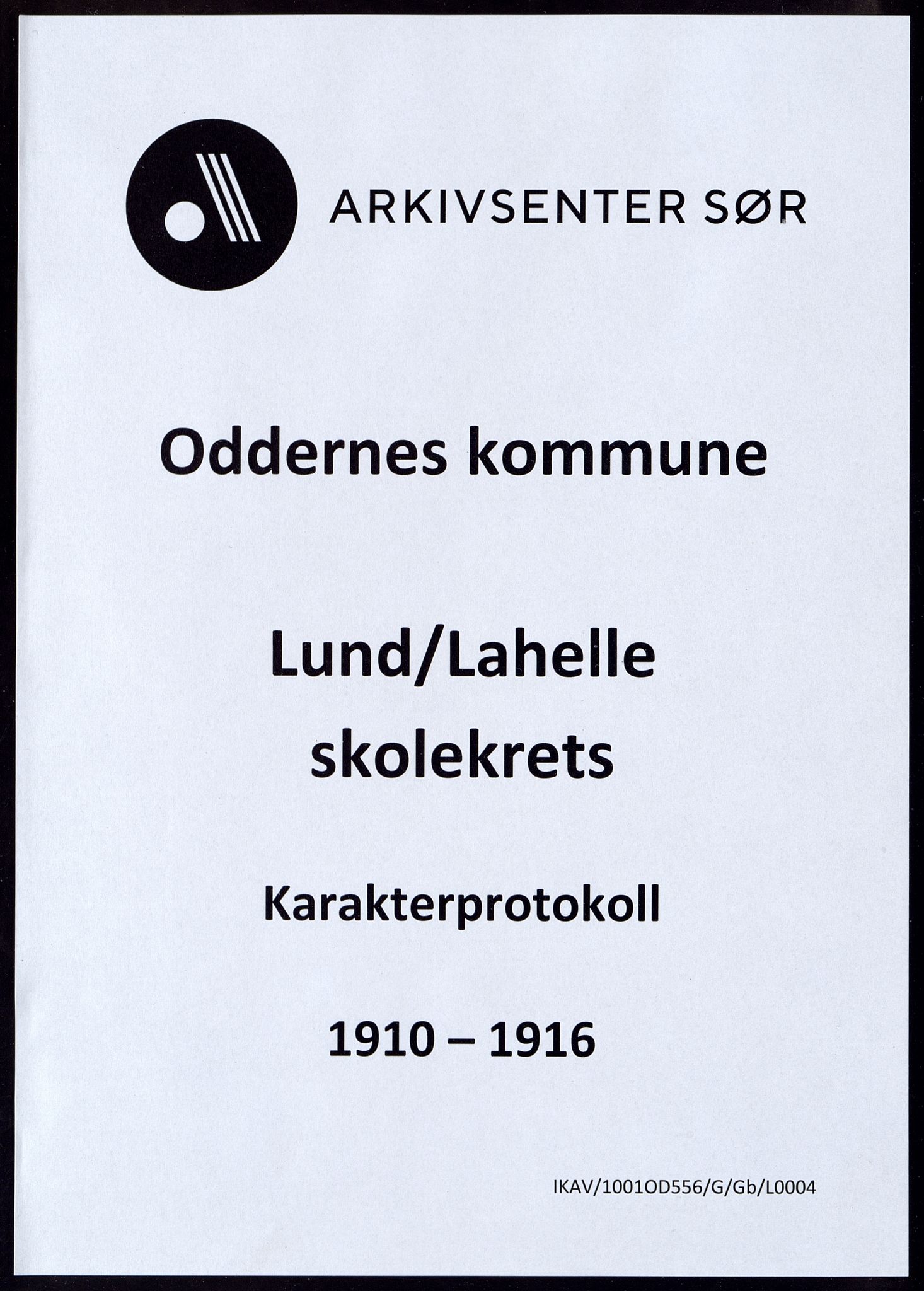 Oddernes kommune - Lund/Lahelle skolekrets, ARKSOR/1001OD556/G/Gb/L0004: Karakterprotokoll, 1910-1916