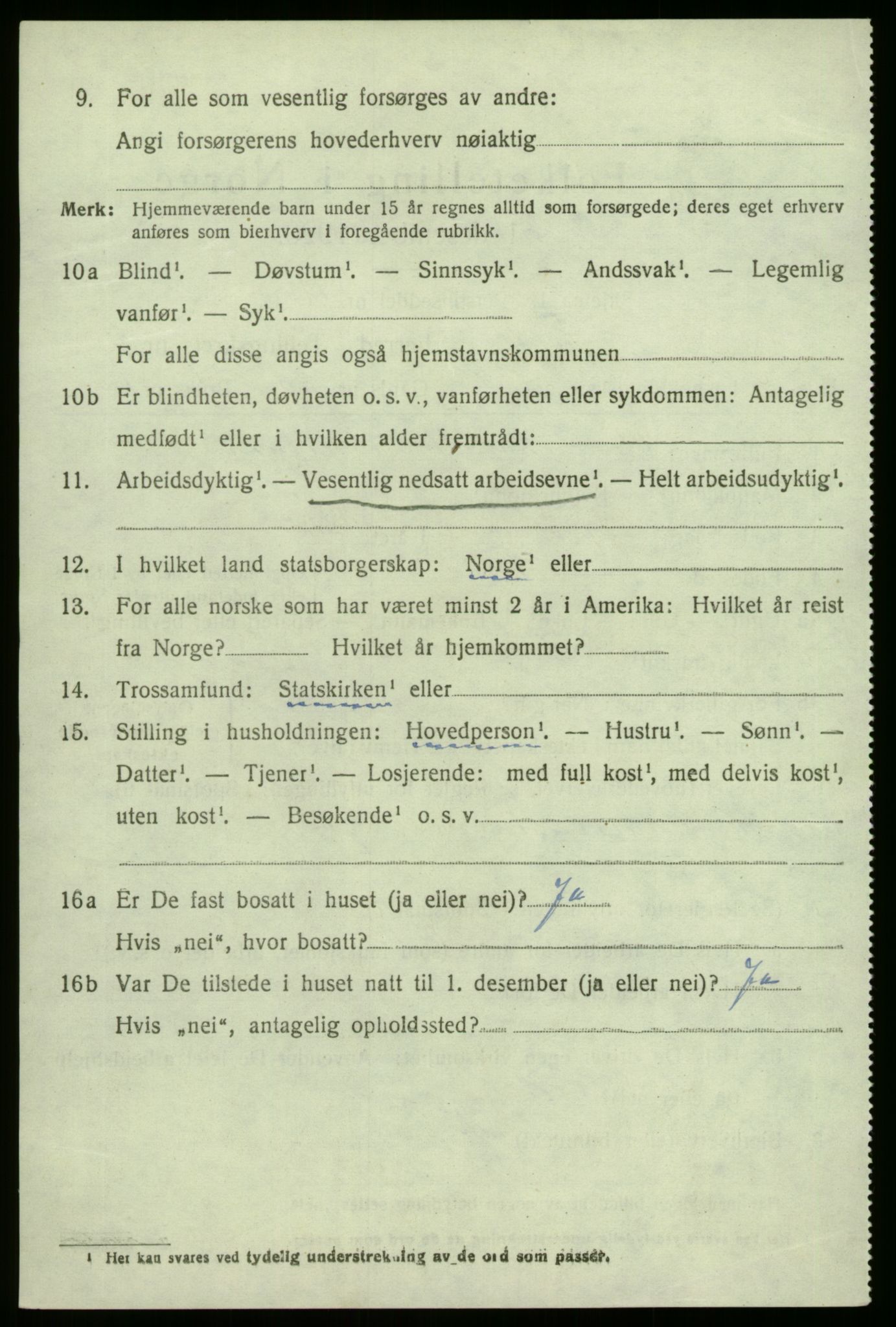 SAB, 1920 census for Førde, 1920, p. 3643