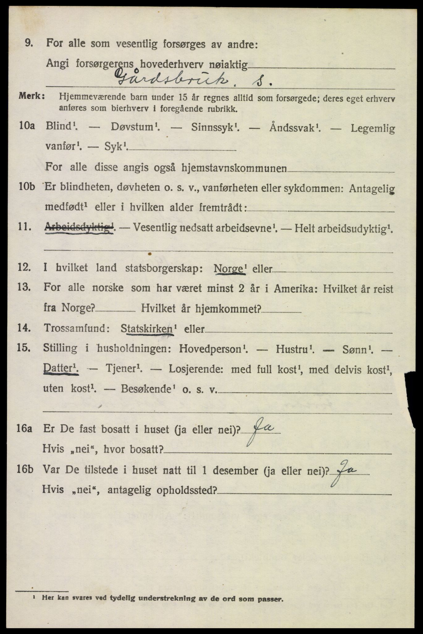 SAH, 1920 census for Trysil, 1920, p. 6964