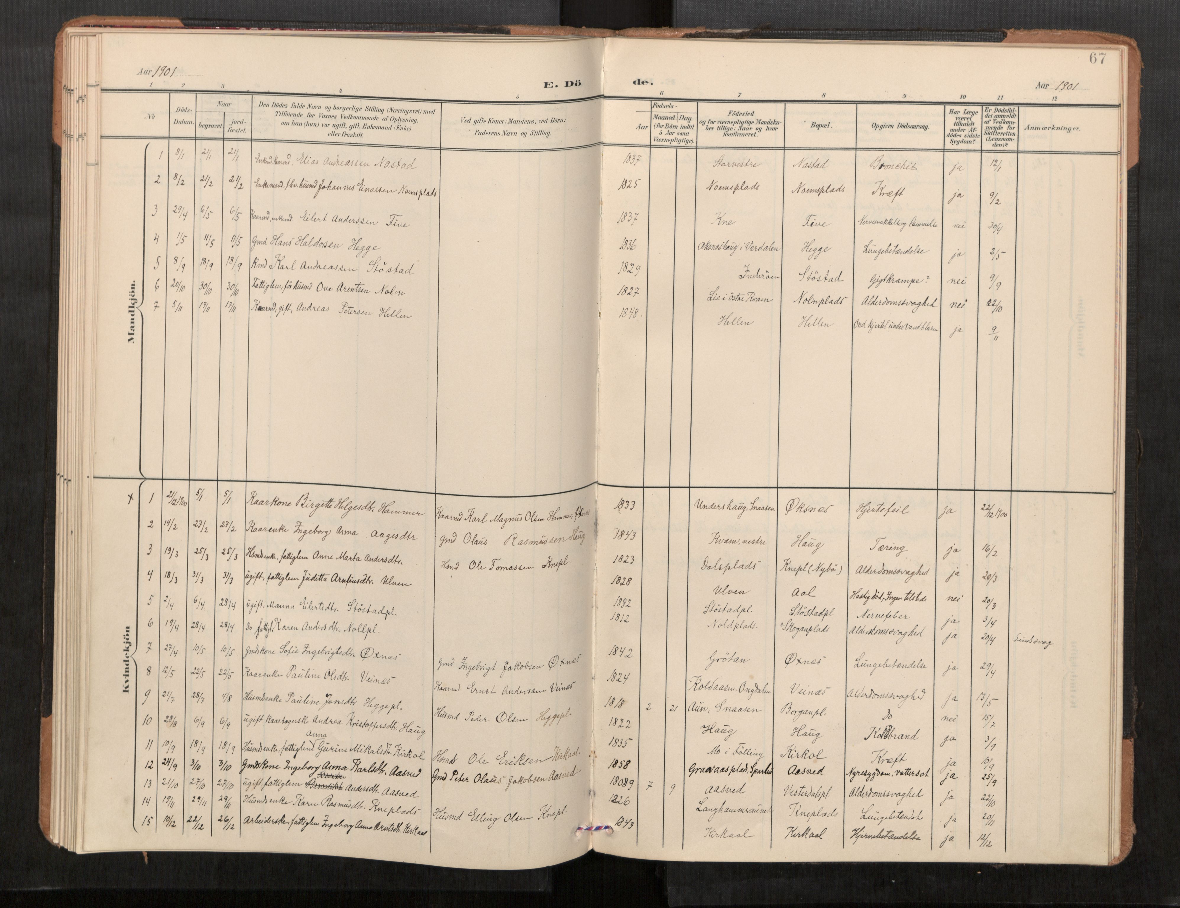 Stod sokneprestkontor, SAT/A-1164/1/I/I1/I1a/L0001: Parish register (official) no. 1, 1900-1912, p. 67