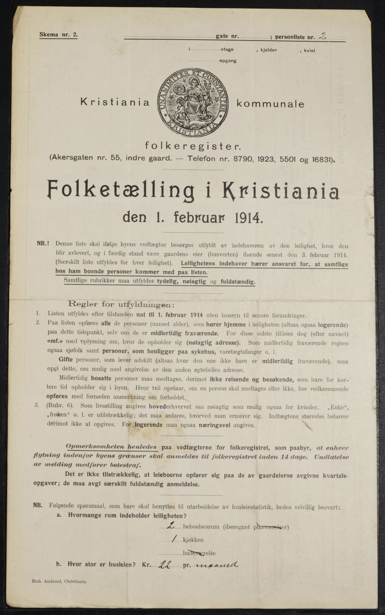 OBA, Municipal Census 1914 for Kristiania, 1914, p. 65868