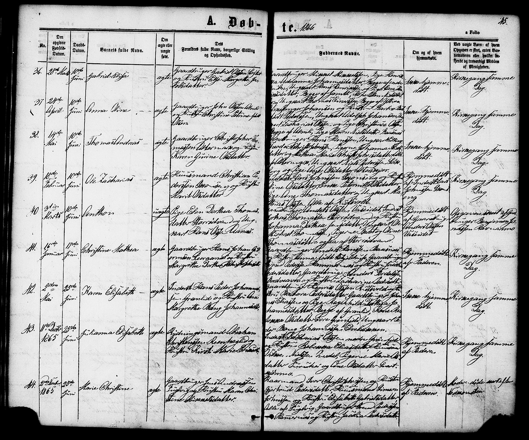 Ministerialprotokoller, klokkerbøker og fødselsregistre - Nordland, SAT/A-1459/827/L0393: Parish register (official) no. 827A05, 1863-1883, p. 45