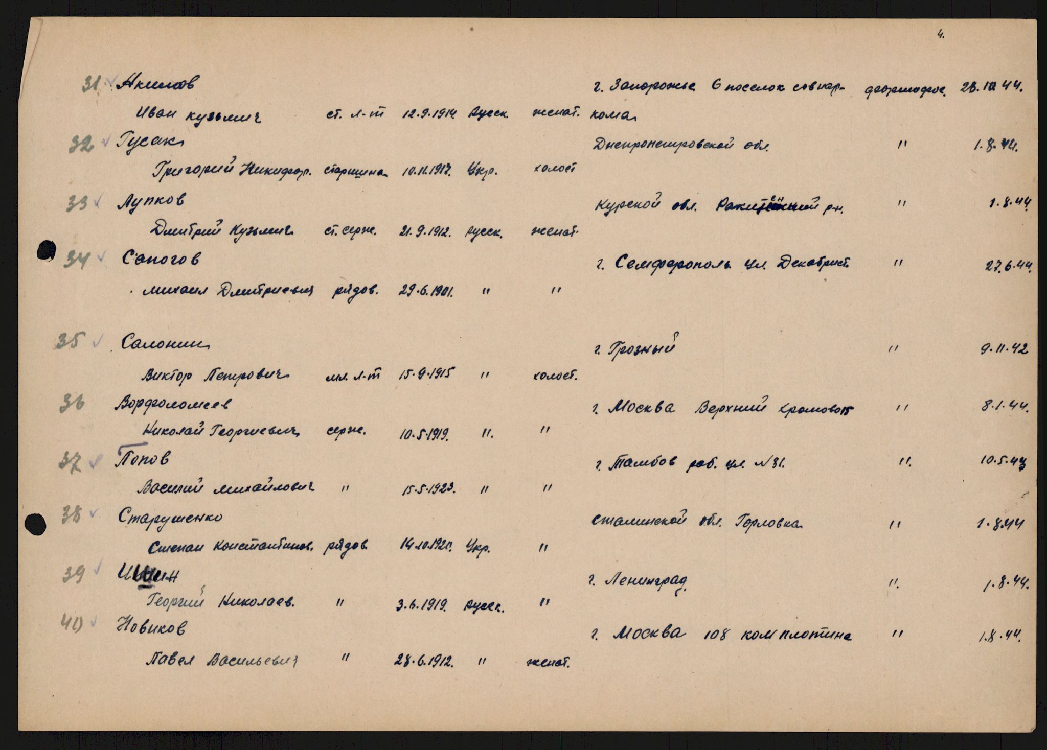 Flyktnings- og fangedirektoratet, Repatrieringskontoret, AV/RA-S-1681/D/Db/L0018: Displaced Persons (DPs) og sivile tyskere, 1945-1948, p. 703