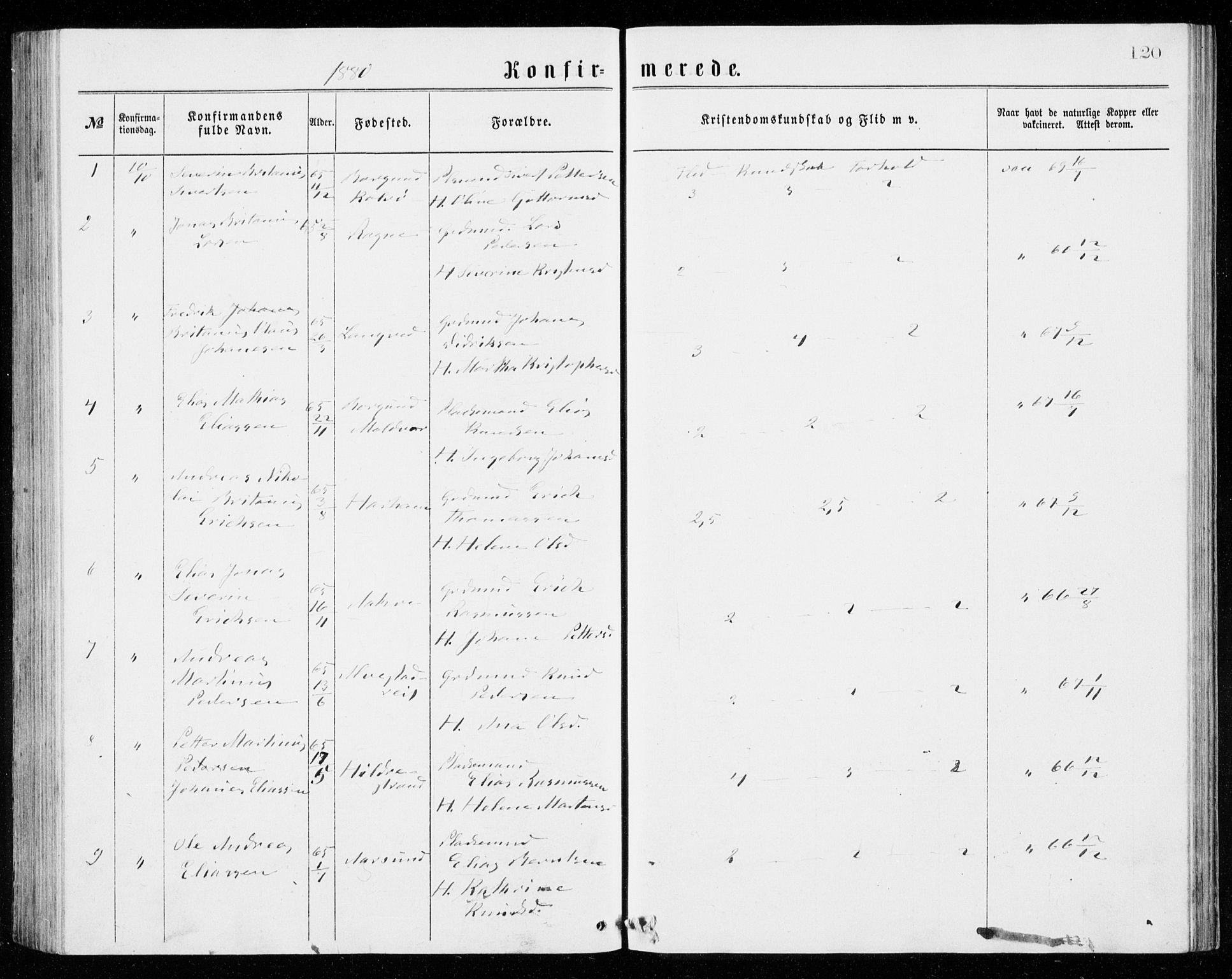 Ministerialprotokoller, klokkerbøker og fødselsregistre - Møre og Romsdal, AV/SAT-A-1454/536/L0509: Parish register (copy) no. 536C04, 1871-1881, p. 120