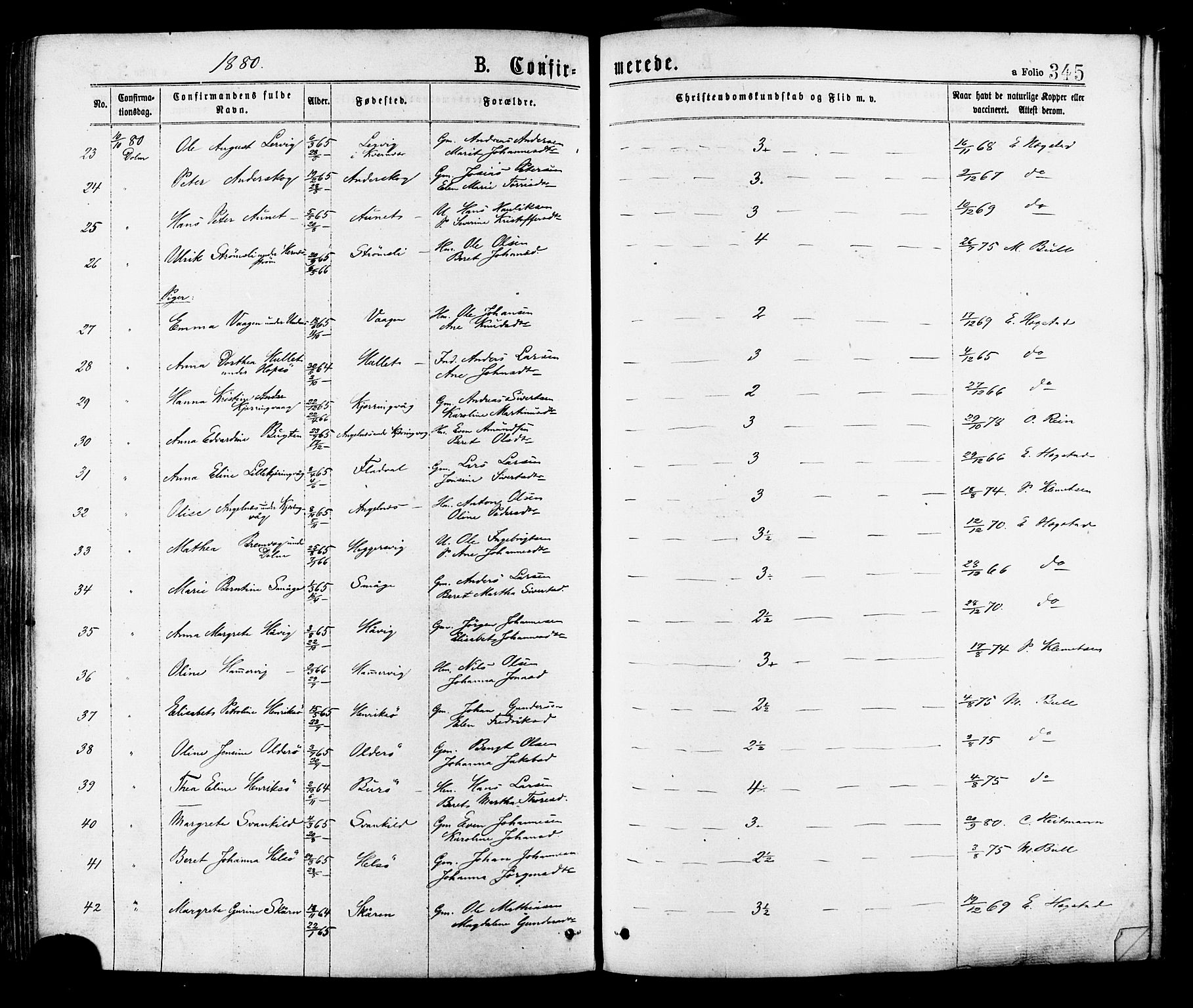 Ministerialprotokoller, klokkerbøker og fødselsregistre - Sør-Trøndelag, AV/SAT-A-1456/634/L0532: Parish register (official) no. 634A08, 1871-1881, p. 345