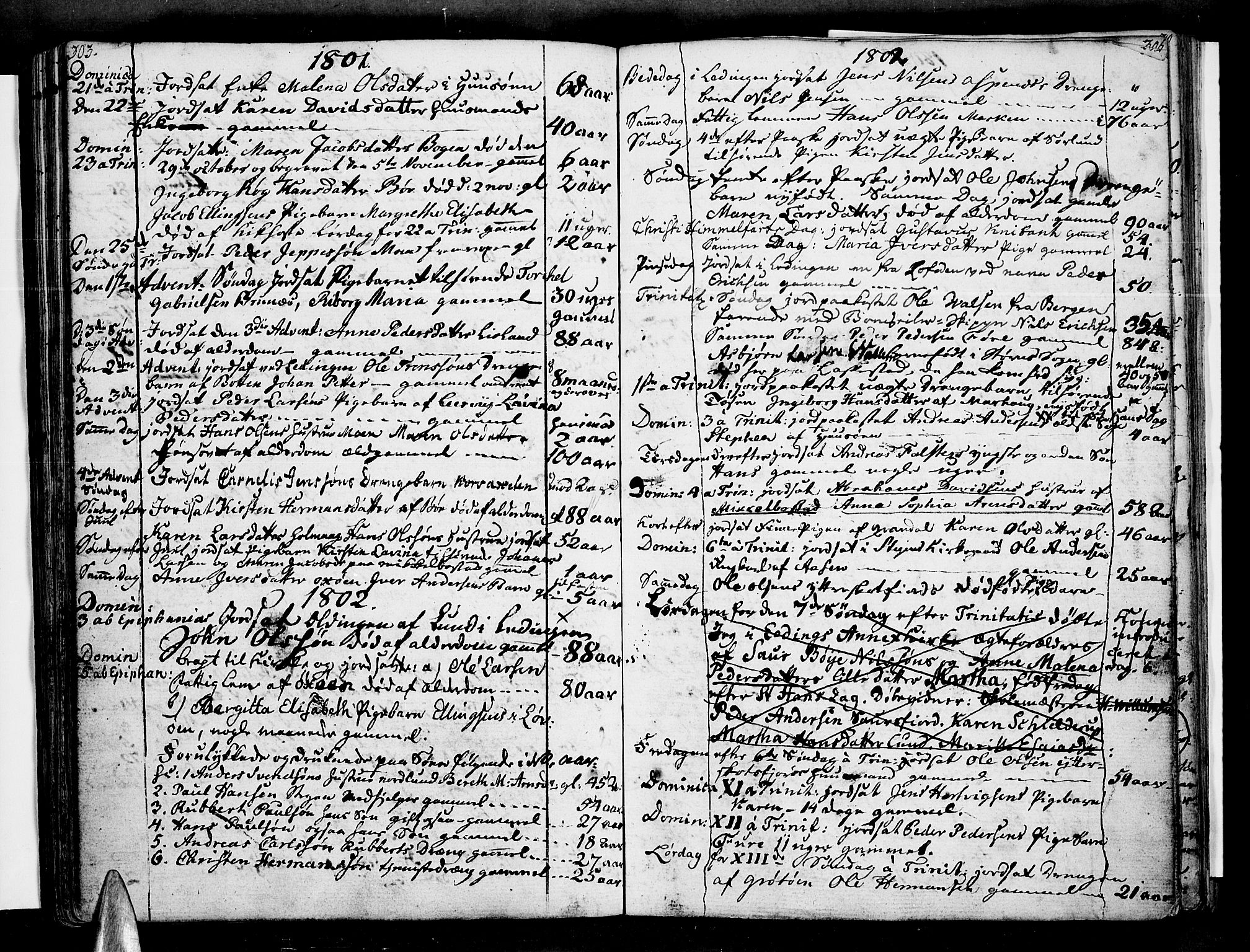 Ministerialprotokoller, klokkerbøker og fødselsregistre - Nordland, AV/SAT-A-1459/855/L0797: Parish register (official) no. 855A05, 1800-1820, p. 303-304