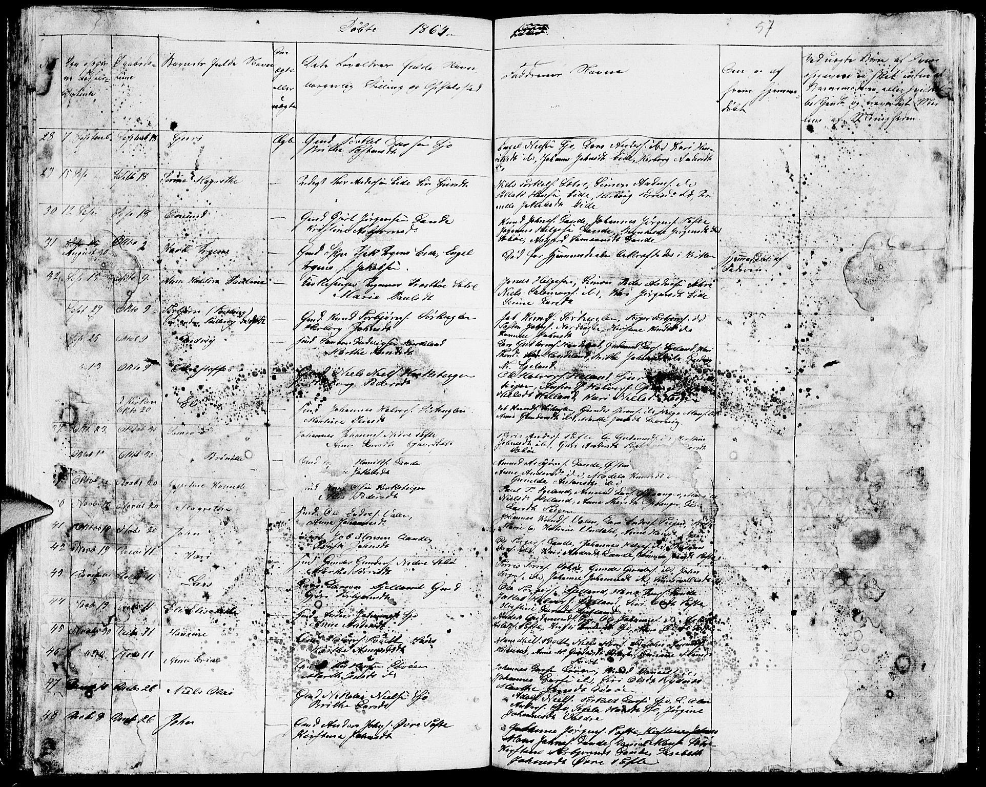 Fjelberg sokneprestembete, SAB/A-75201/H/Hab: Parish register (copy) no. B 2, 1854-1868, p. 57
