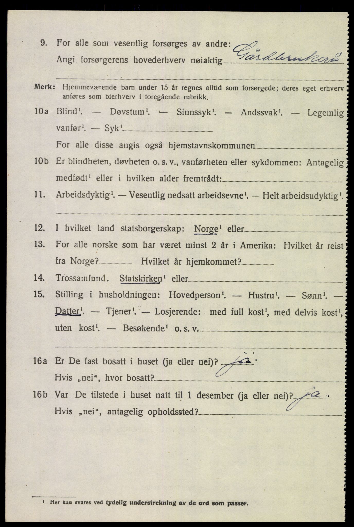 SAK, 1920 census for Sør-Audnedal, 1920, p. 7020