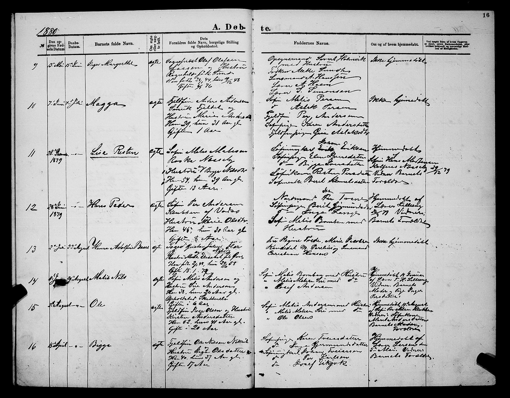 Nesseby sokneprestkontor, AV/SATØ-S-1330/H/Hb/L0004klokker: Parish register (copy) no. 4, 1877-1884, p. 16