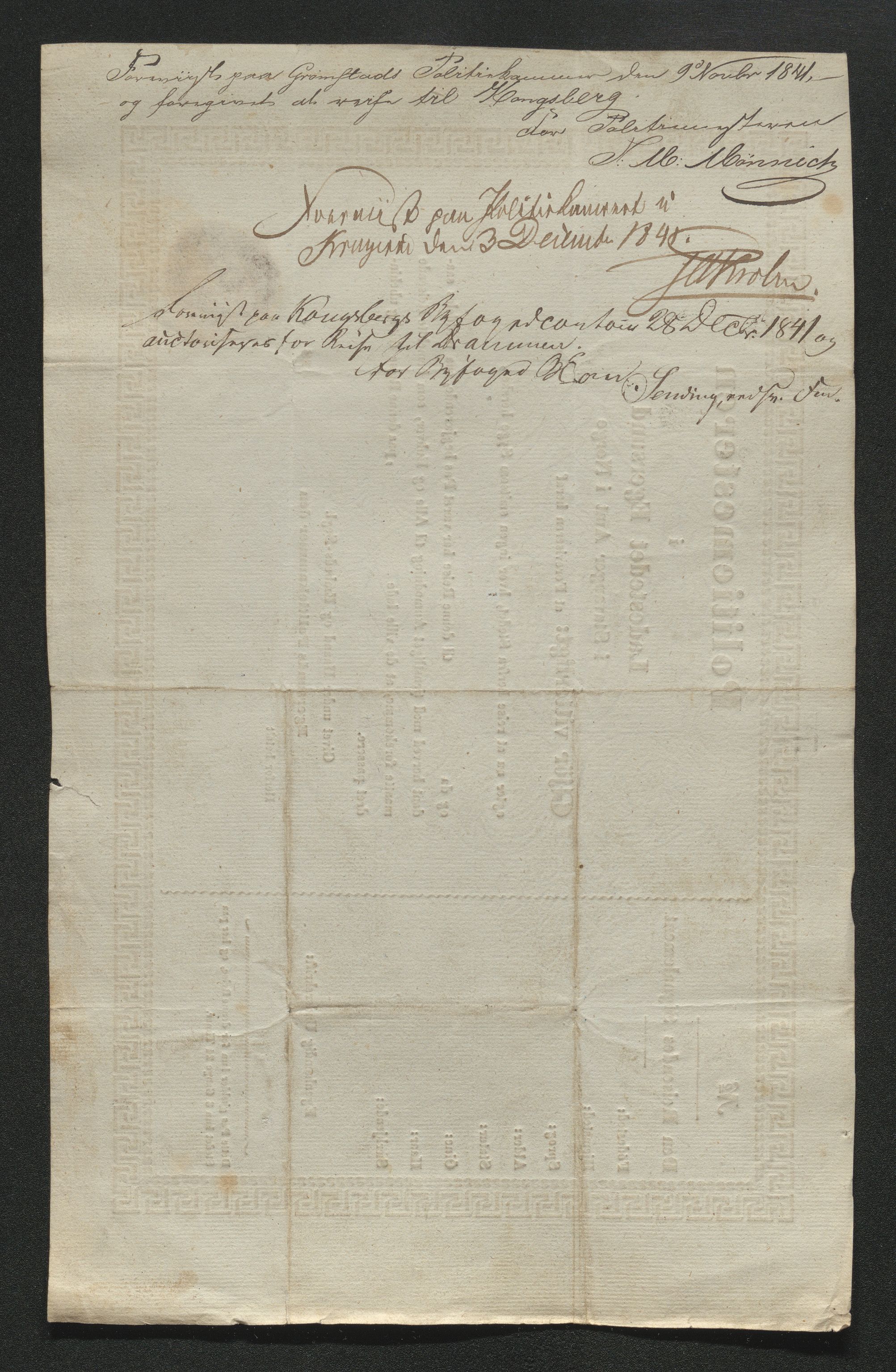 Drammen politikammer, AV/SAKO-A-623/I/Ia/Iab/L0006: Innleverte pass, 1841-1842, p. 344