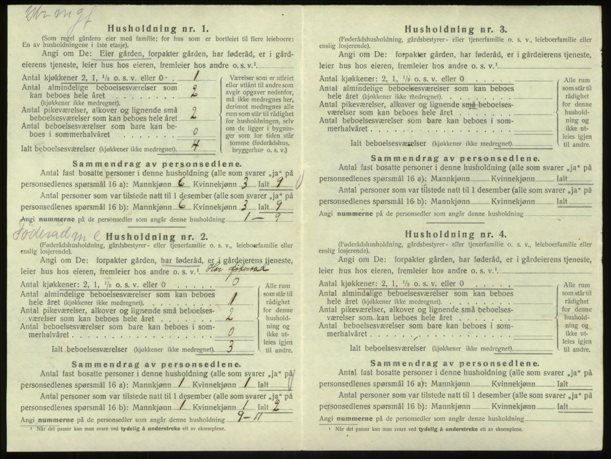 SAB, 1920 census for Bruvik, 1920, p. 542