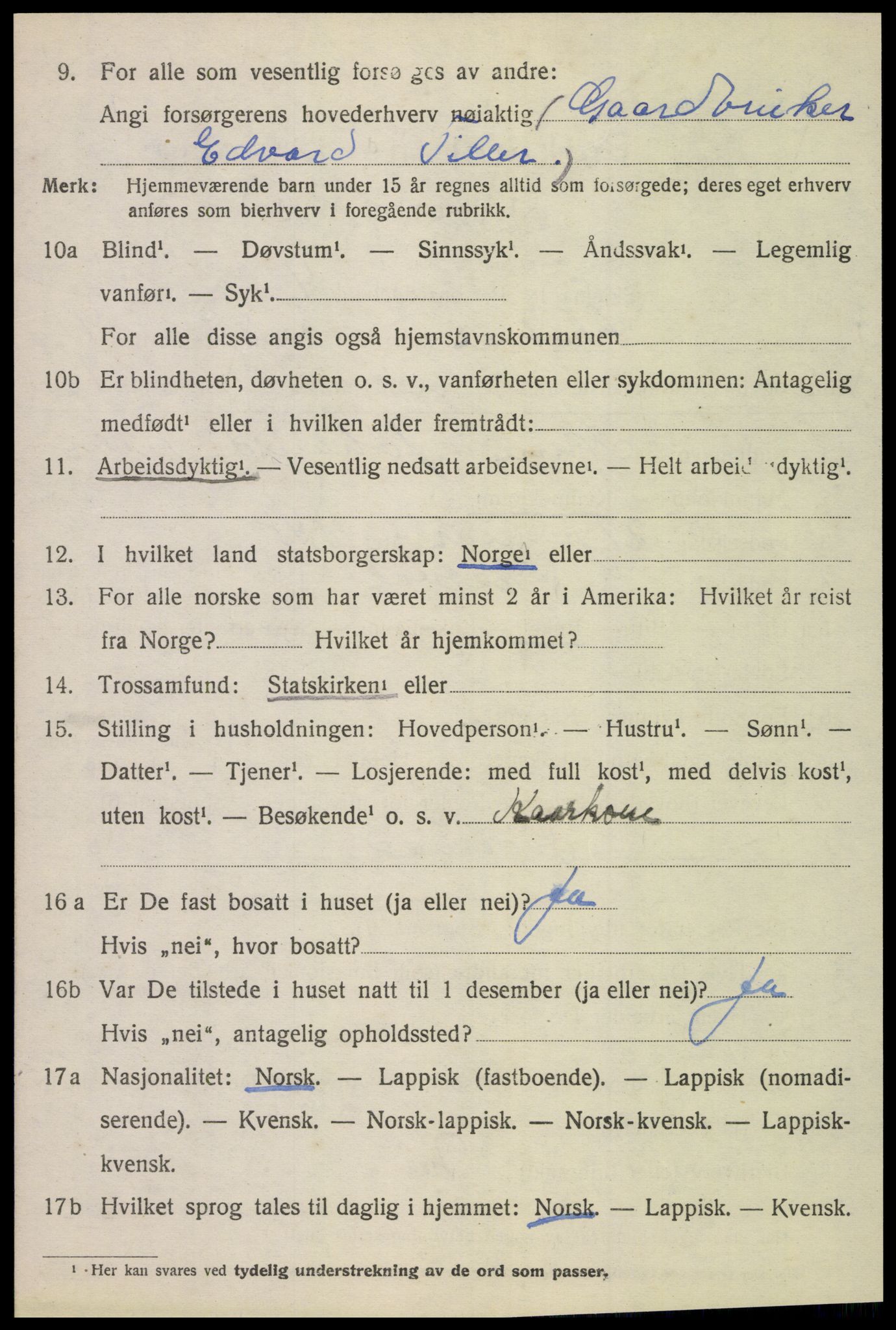 SAT, 1920 census for Skatval, 1920, p. 2460