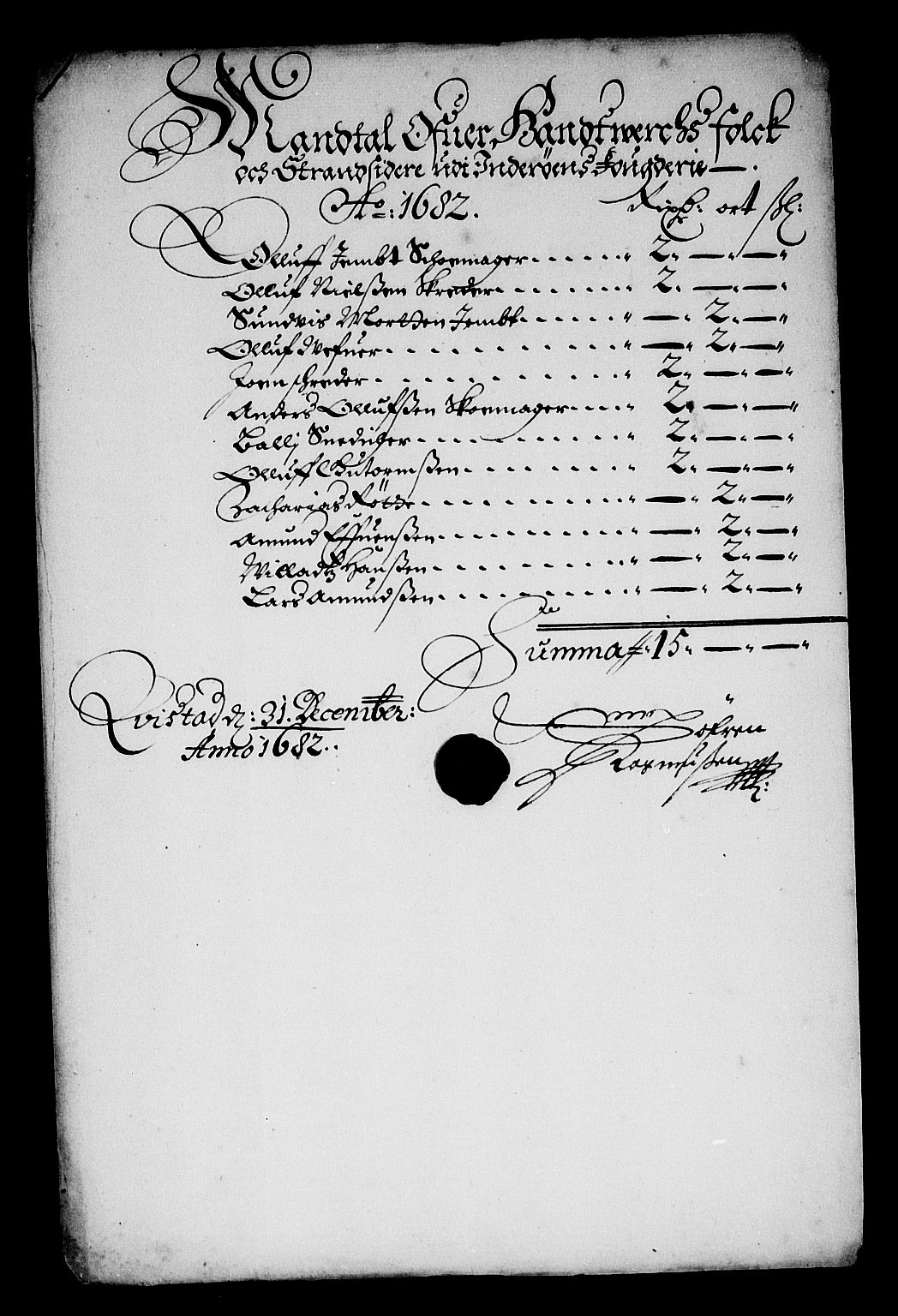 Rentekammeret inntil 1814, Reviderte regnskaper, Stiftamtstueregnskaper, Trondheim stiftamt og Nordland amt, AV/RA-EA-6044/R/Rg/L0067: Trondheim stiftamt og Nordland amt, 1682