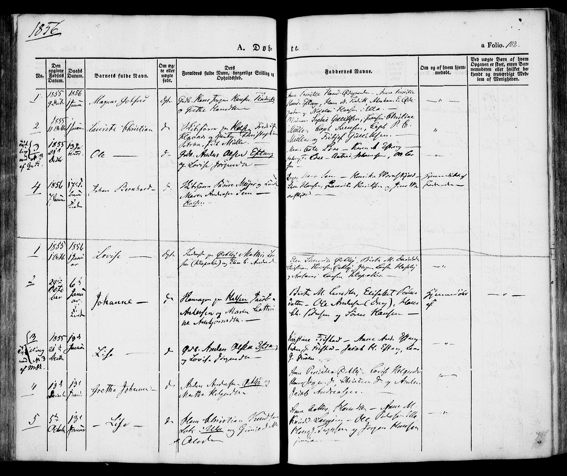 Tjølling kirkebøker, SAKO/A-60/F/Fa/L0006: Parish register (official) no. 6, 1835-1859, p. 102