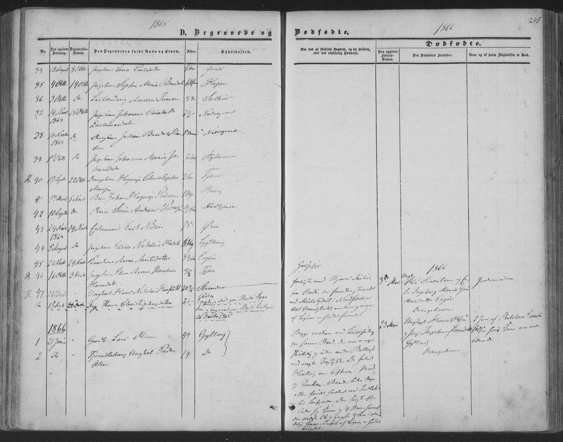 Ministerialprotokoller, klokkerbøker og fødselsregistre - Nordland, AV/SAT-A-1459/853/L0770: Parish register (official) no. 853A09, 1857-1870, p. 245