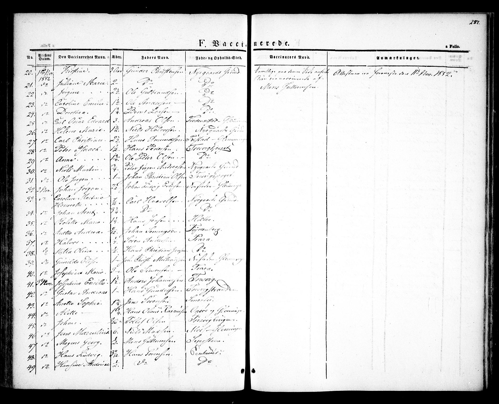 Glemmen prestekontor Kirkebøker, AV/SAO-A-10908/F/Fa/L0005: Parish register (official) no. 5, 1838-1852, p. 287