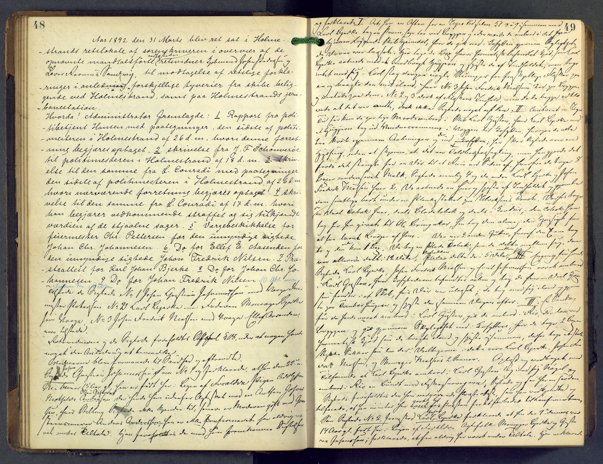 Nordre Jarlsberg sorenskriveri, AV/SAKO-A-80/F/Fb/Fba/L0028: Ekstrarettsprotokoll, 1891-1897, p. 48-49
