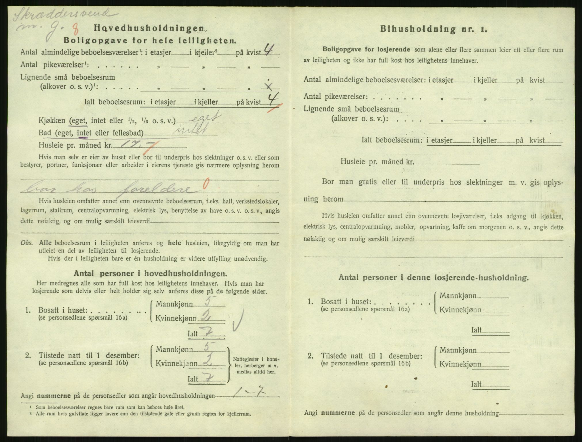 SAH, 1920 census for Lillehammer, 1920, p. 2581