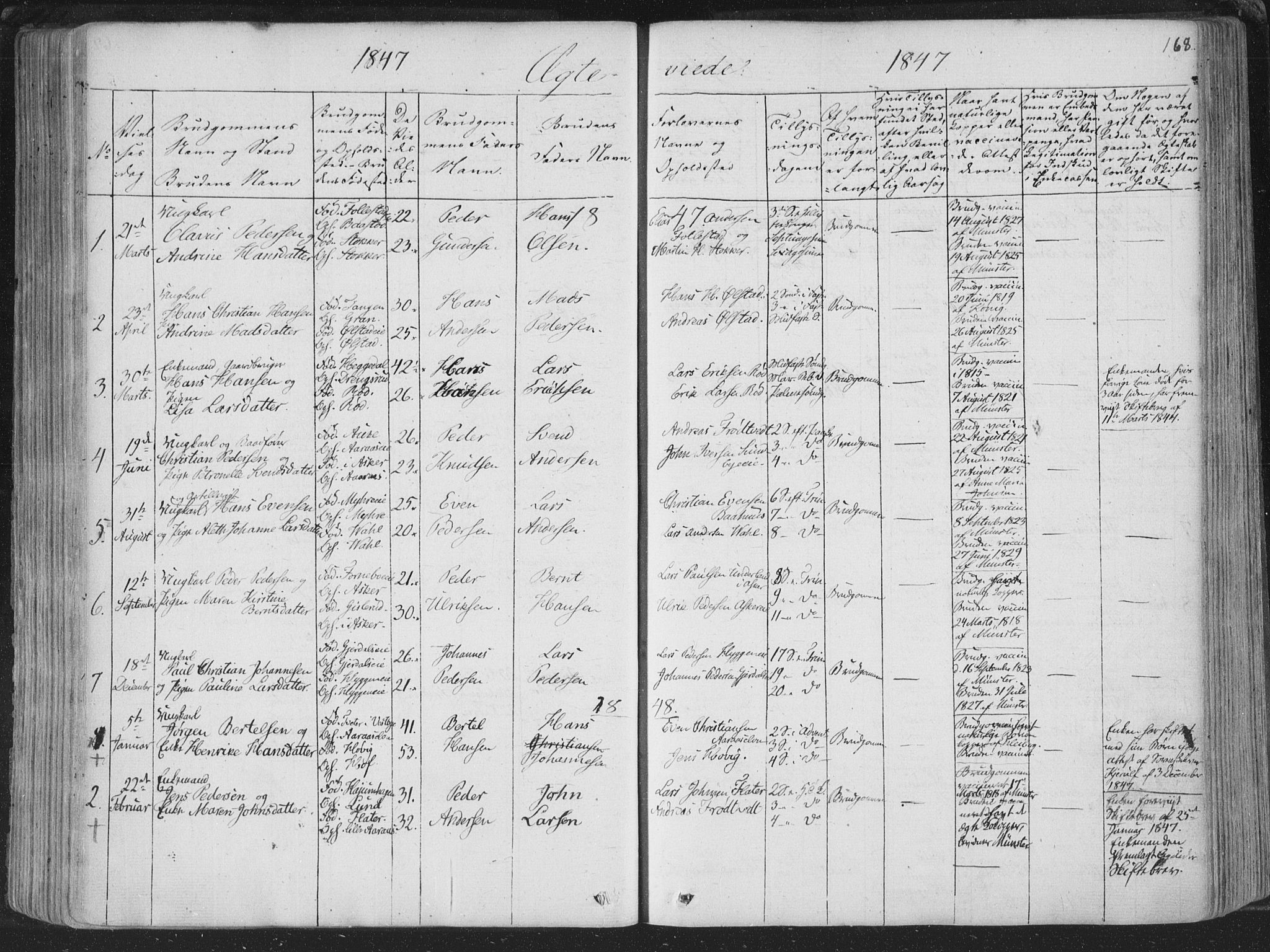 Røyken kirkebøker, AV/SAKO-A-241/F/Fa/L0005: Parish register (official) no. 5, 1833-1856, p. 168